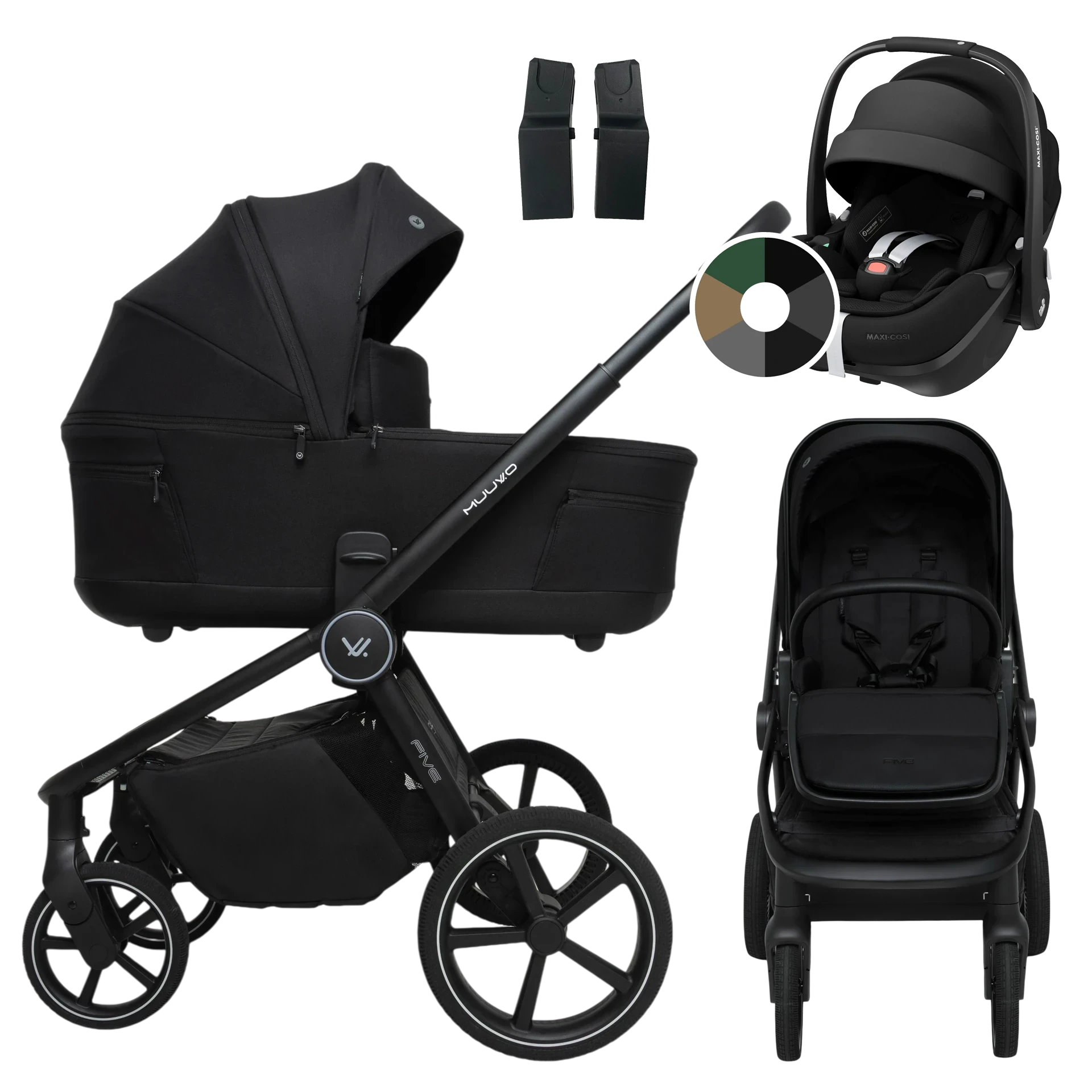 Muuvo Five + Maxi-Cosi Pebble 360 Pro2 +GRATIS - 3w1 | Classic Black