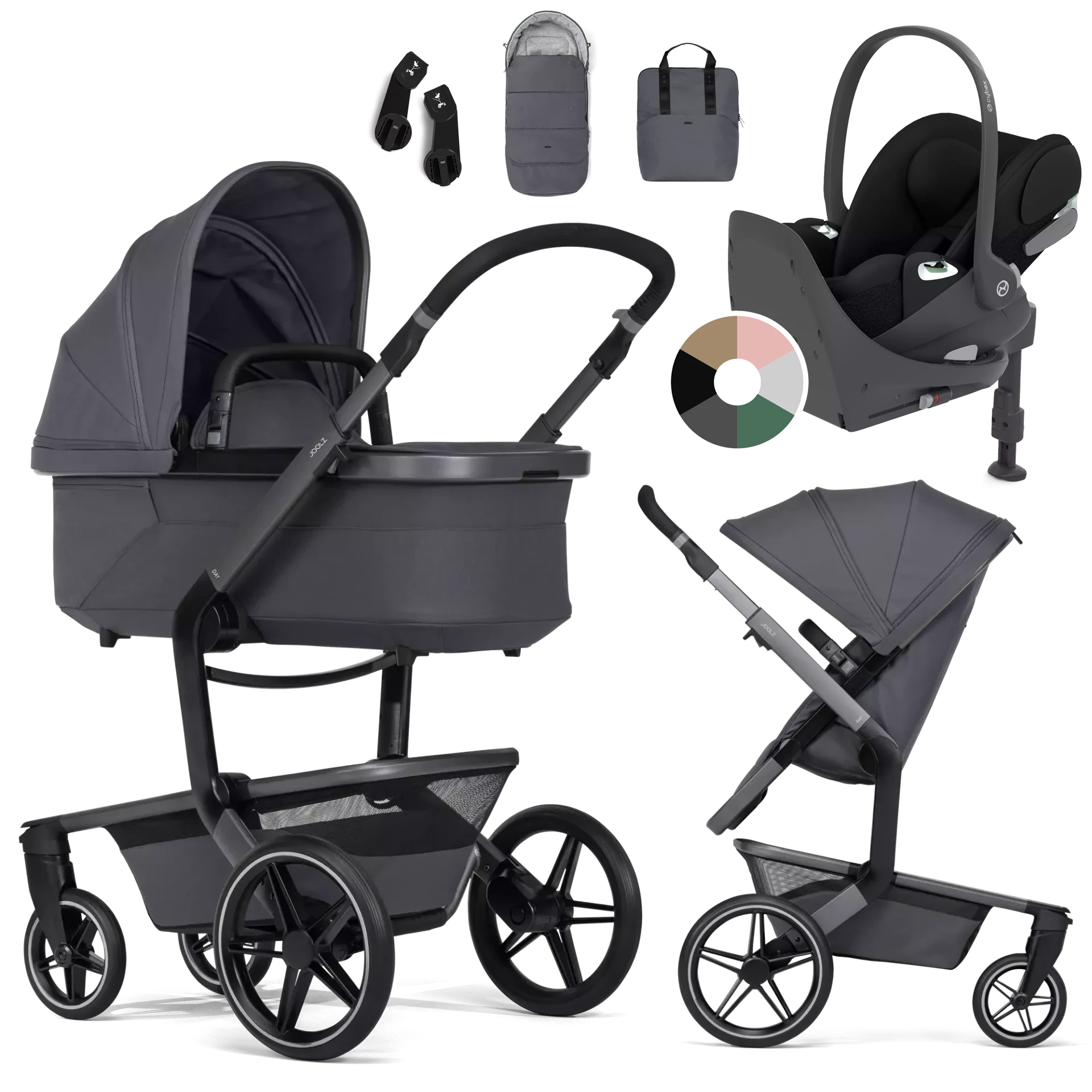 Joolz Day5 + Cybex Cloud T i-Size + baza T +GRATISY - 4w1 | Stone Grey