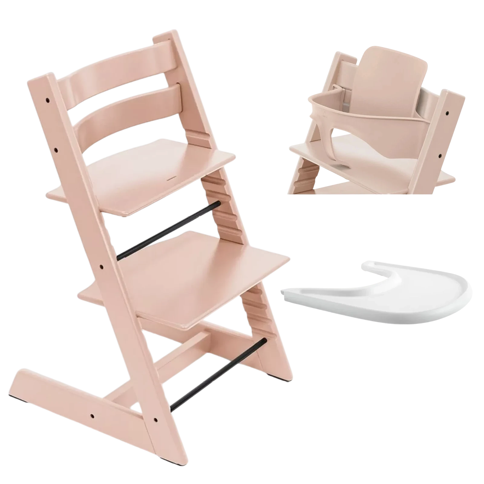 Stokke Tripp Trapp - zestaw z tacką i Baby Set | Serene Pink