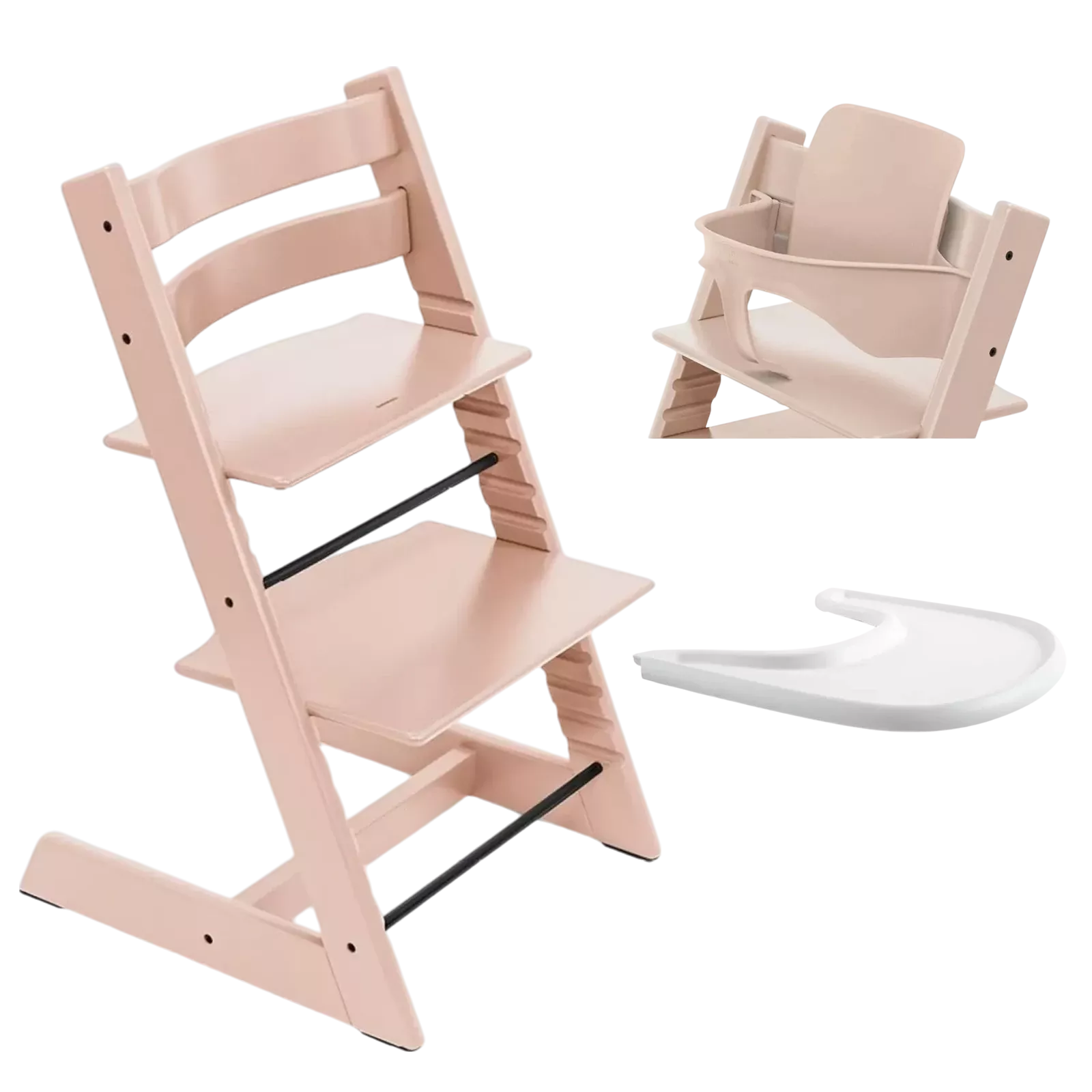 Stokke Tripp Trapp - zestaw z tacką i Baby Set | Serene Pink