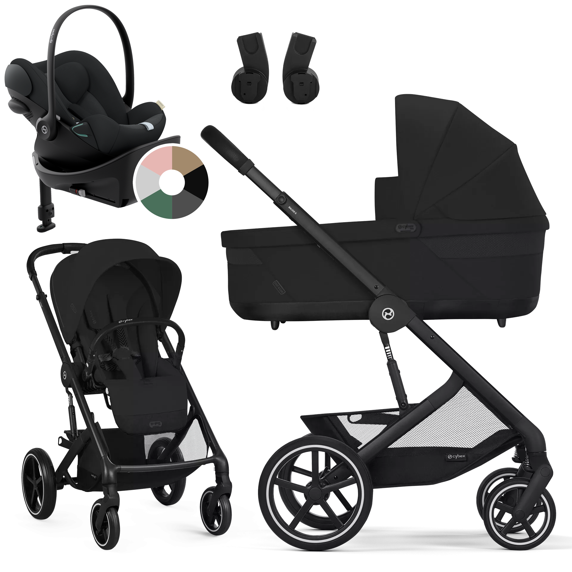Cybex Balios S Lux + Cybex Cloud G + baza G - 4w1 | Moon Black