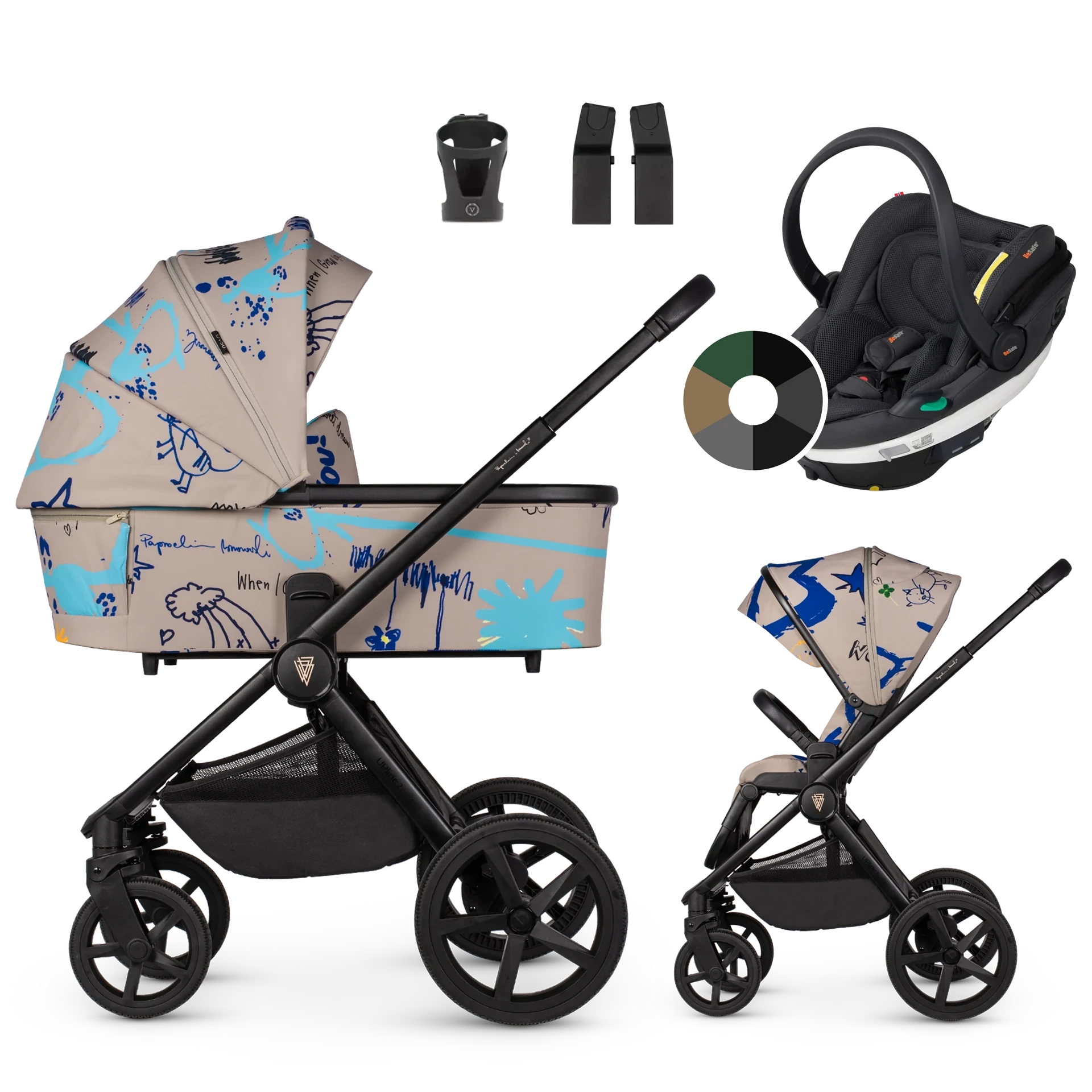 Venicci Upline 2 + BeSafe Go Beyond +AKCESORIA - 3w1 | Beige