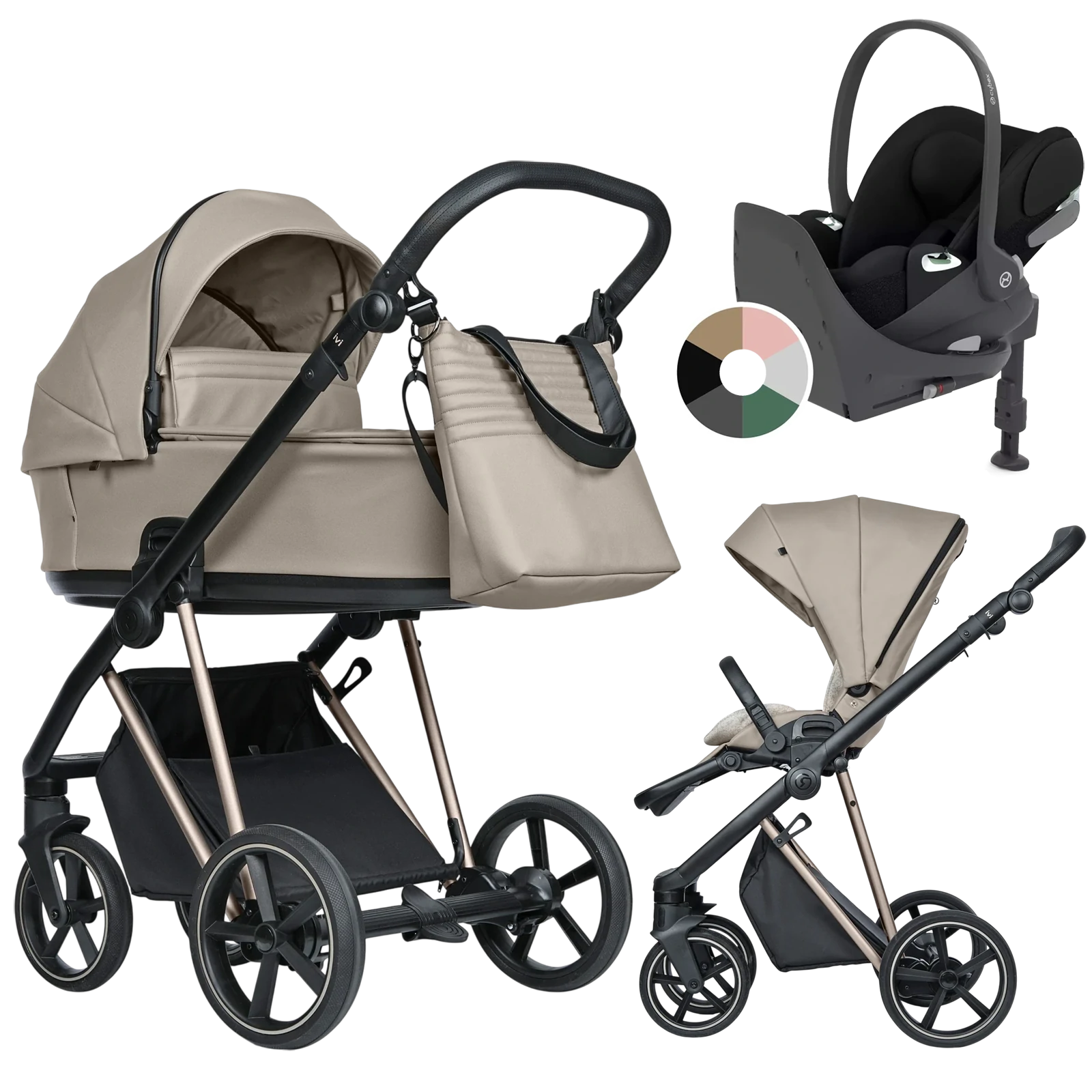 Roan Ivi 2.0 Vintage + Cybex Cloud T + baza T + GRATIS - 4w1 | Almond Sugar