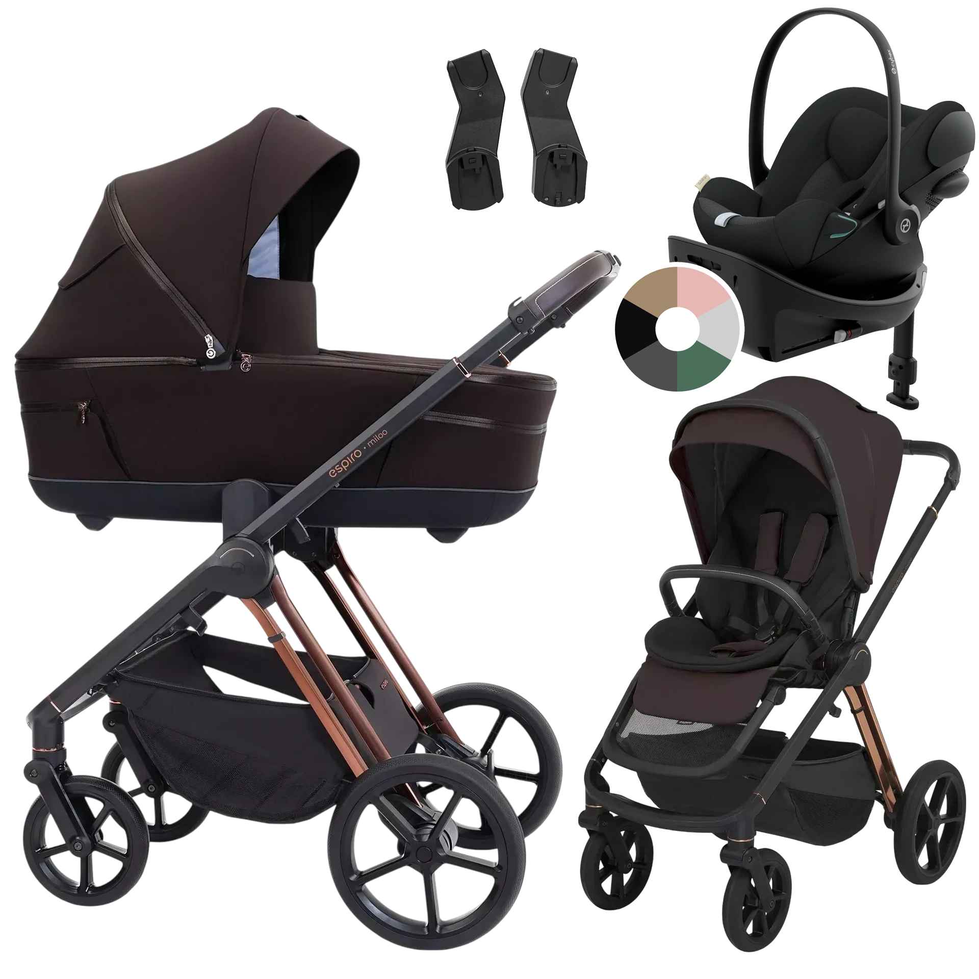 Espiro Miloo + Cybex Cloud G + baza G +GRATIS - 4w1 | 208 Excellent Chocolate