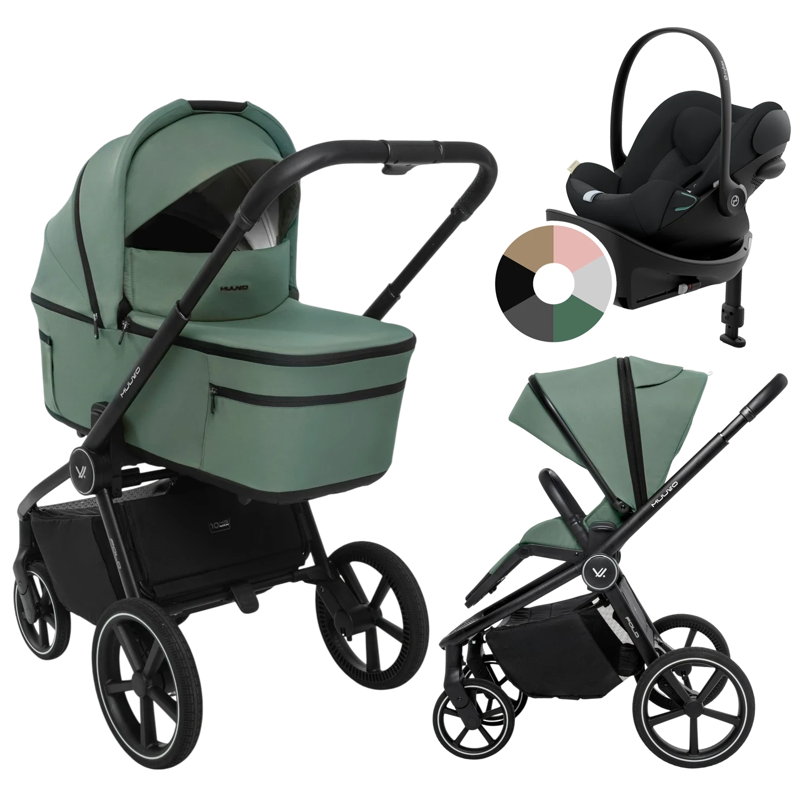 Muuvo Fold + Cybex Cloud G3 + baza G3 + GRATIS - 4w1 | Pine Green