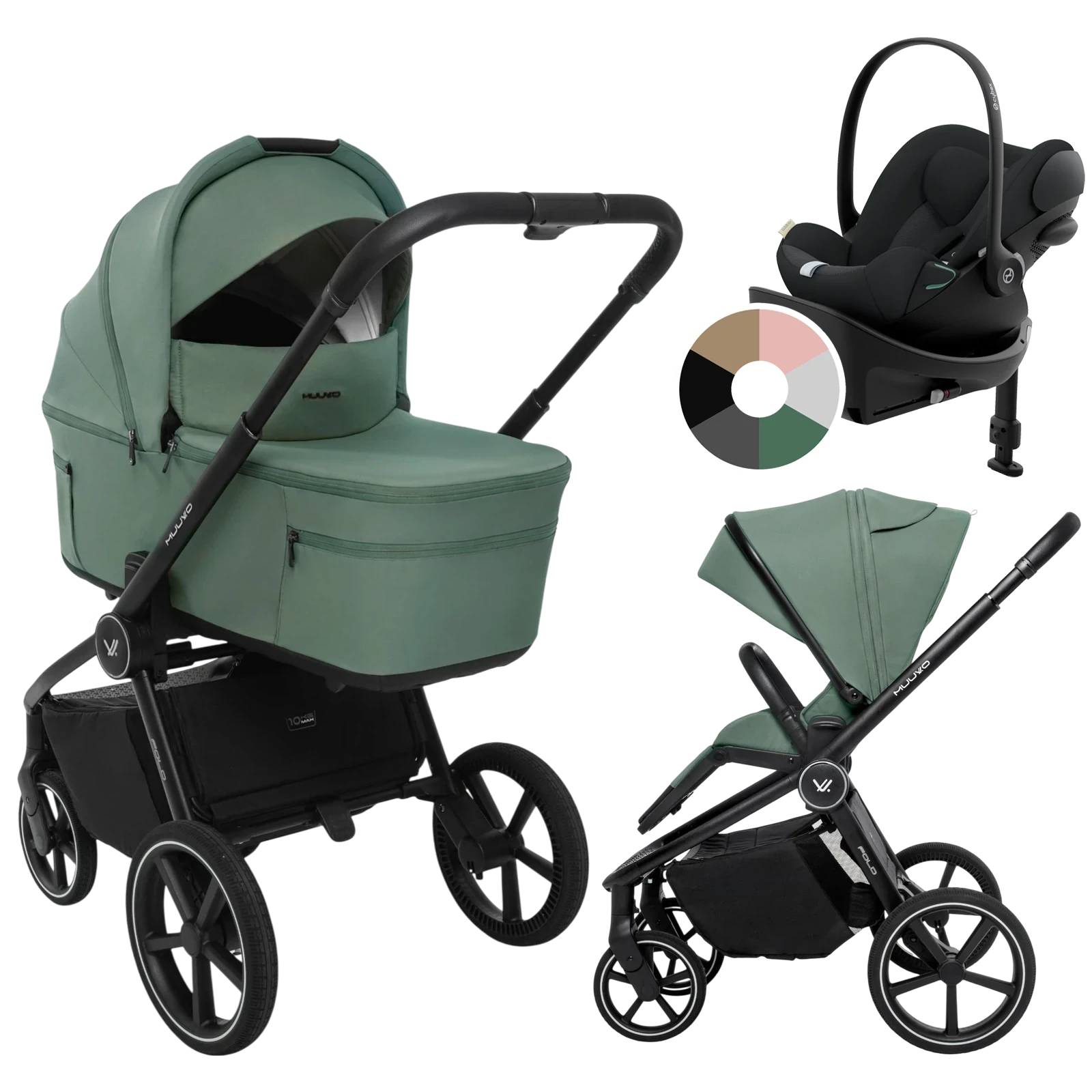 Muuvo Fold + Cybex Cloud G3 + baza G3 + GRATIS - 4w1 | Pine Green
