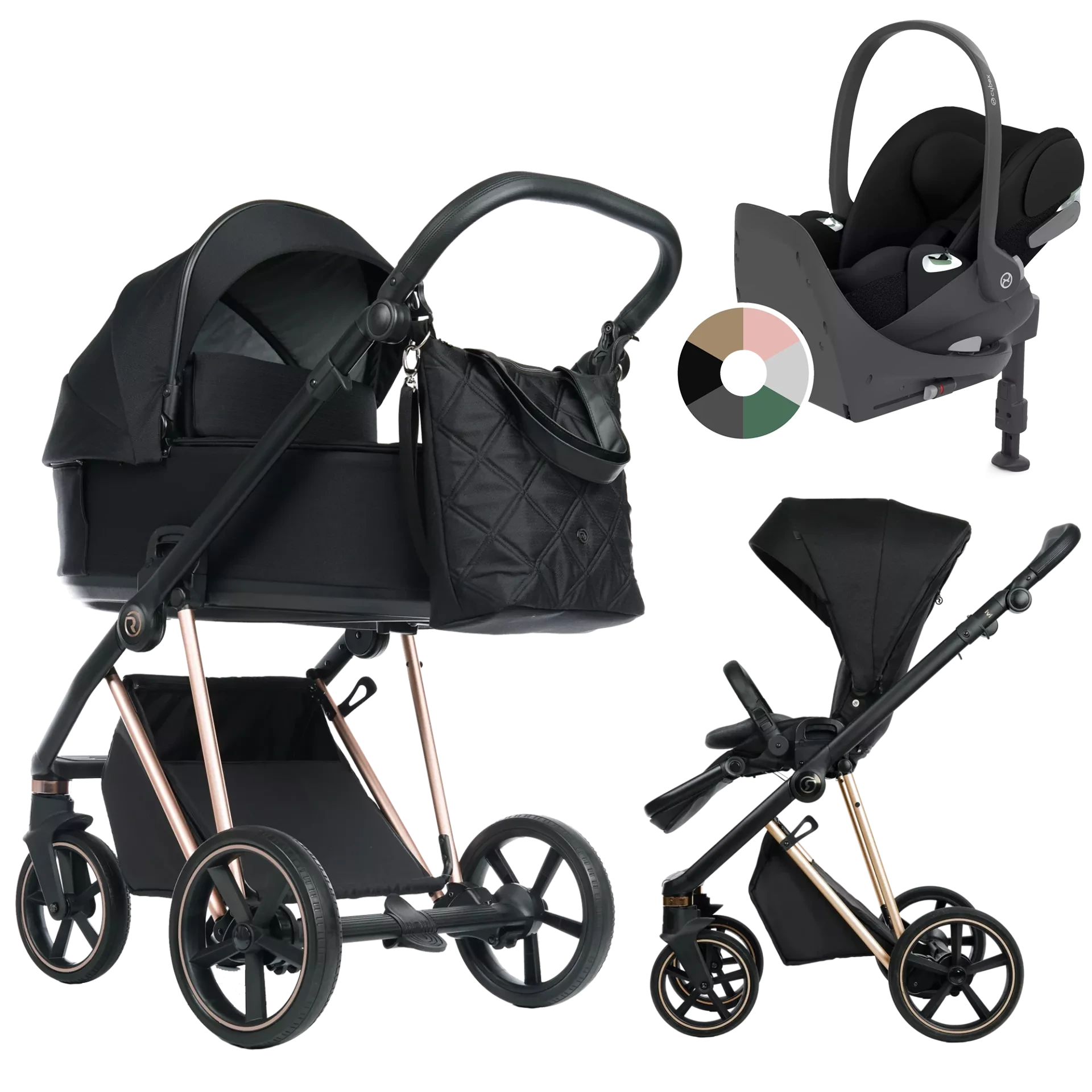 Roan Ivi 2.0 + Cybex Cloud T + baza T +GRATIS - 4w1 | Raven Rosegold