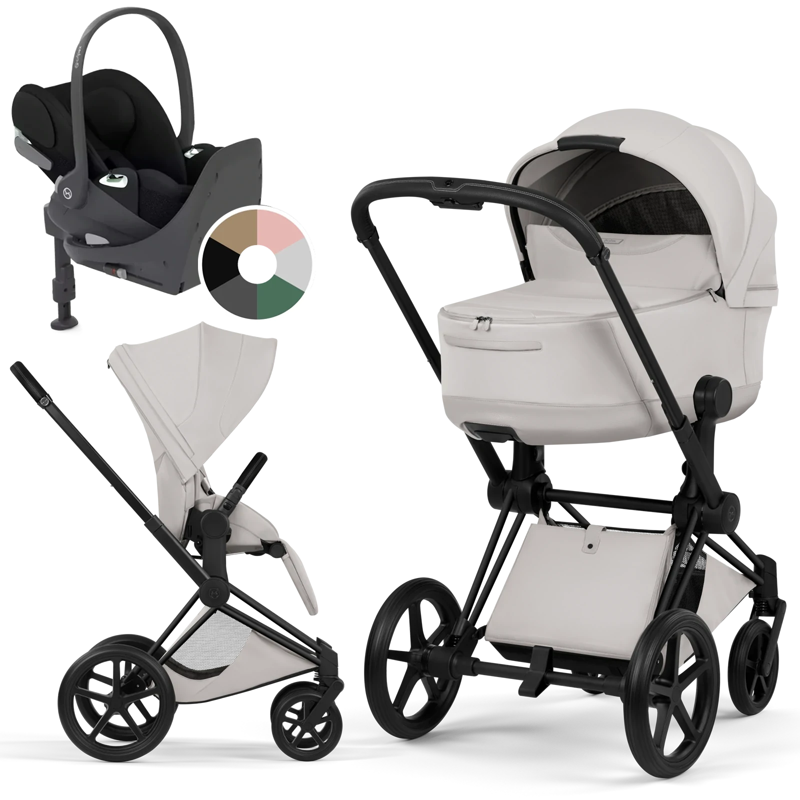 Cybex Priam 5.0 - wózek 4w1 | City Grey - Matt Black (Style)