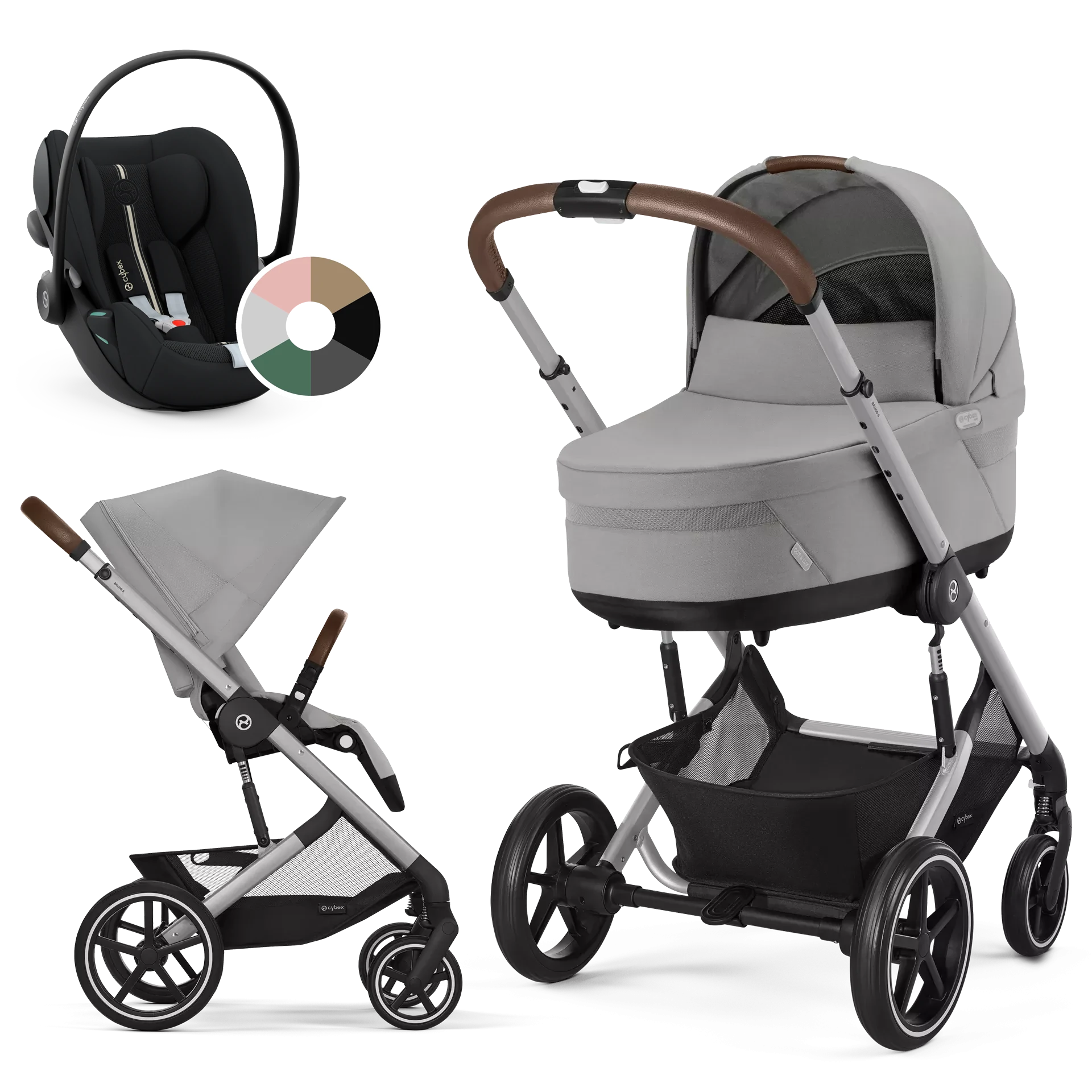 Cybex Balios S Lux + Cybex Cloud G i-Size - wózek 3w1 | Stone Grey