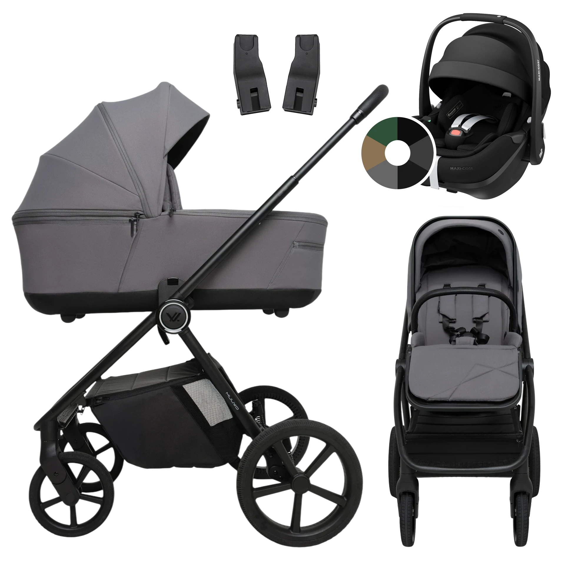 Muuvo One + Maxi-Cosi Pebble 360 Pro2 +GRATIS - 3w1 | Gris
