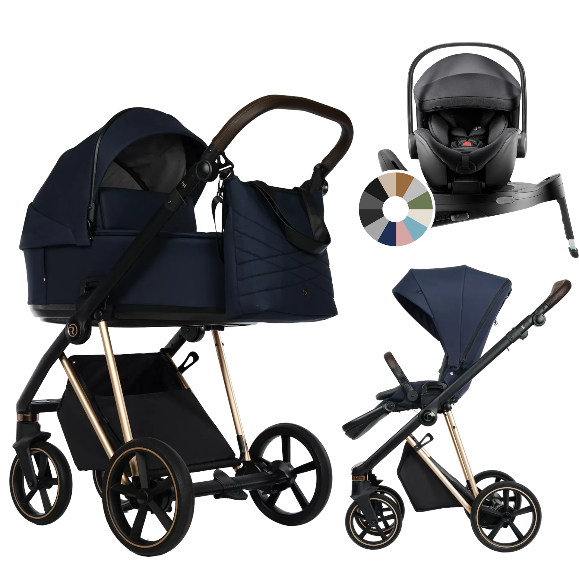 Roan Ivi 2.0 + Britax Römer Baby-Safe Pro + baza Vario 5Z +GRATIS - 4w1 | Mystic Blue Rosegold