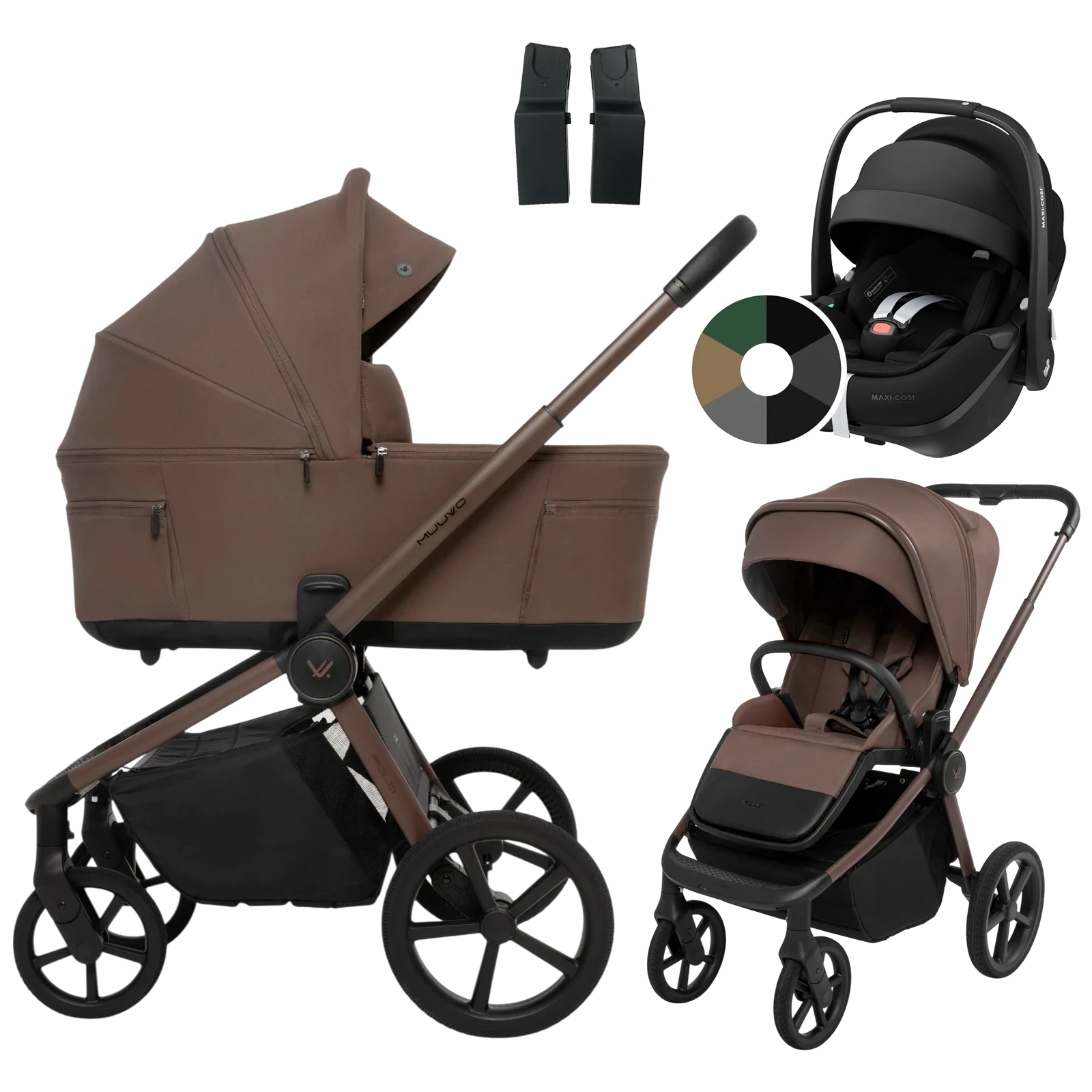 Muuvo Fold + Maxi-Cosi Pebble 360 Pro2 + GRATIS - 3w1 | Dark Chocolate