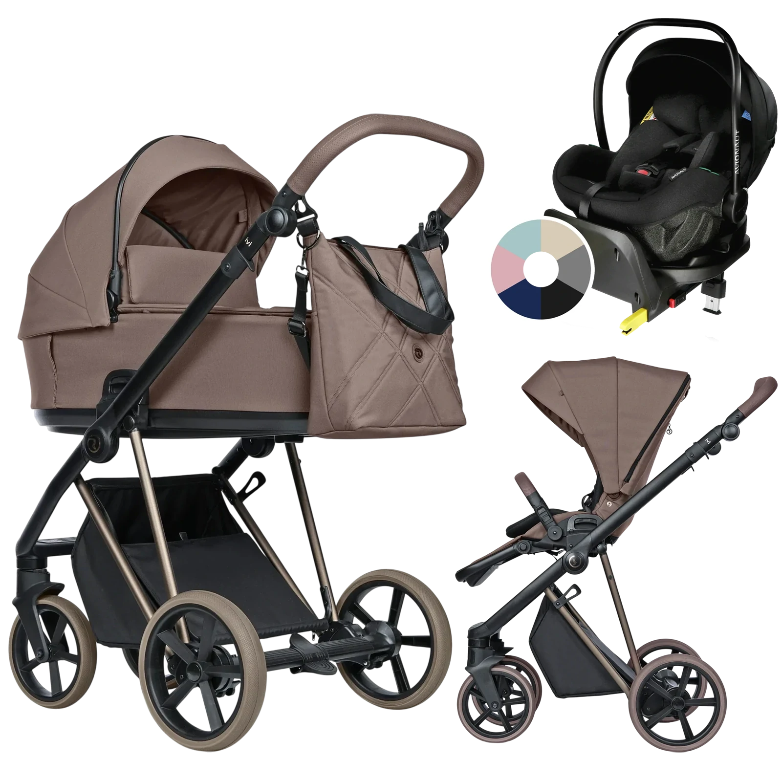 Roan Ivi 2.0 Vintage + Avionaut Pixel Pro 2.0 C + baza IQ Orbit + GRATIS - 4w1 | Mocha Mousse