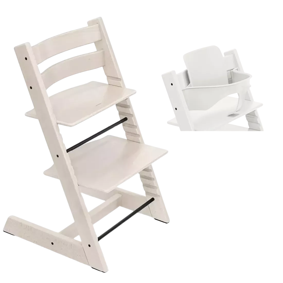 Stokke Tripp Trapp - krzesełko do karmienia + Baby Set | White Wash