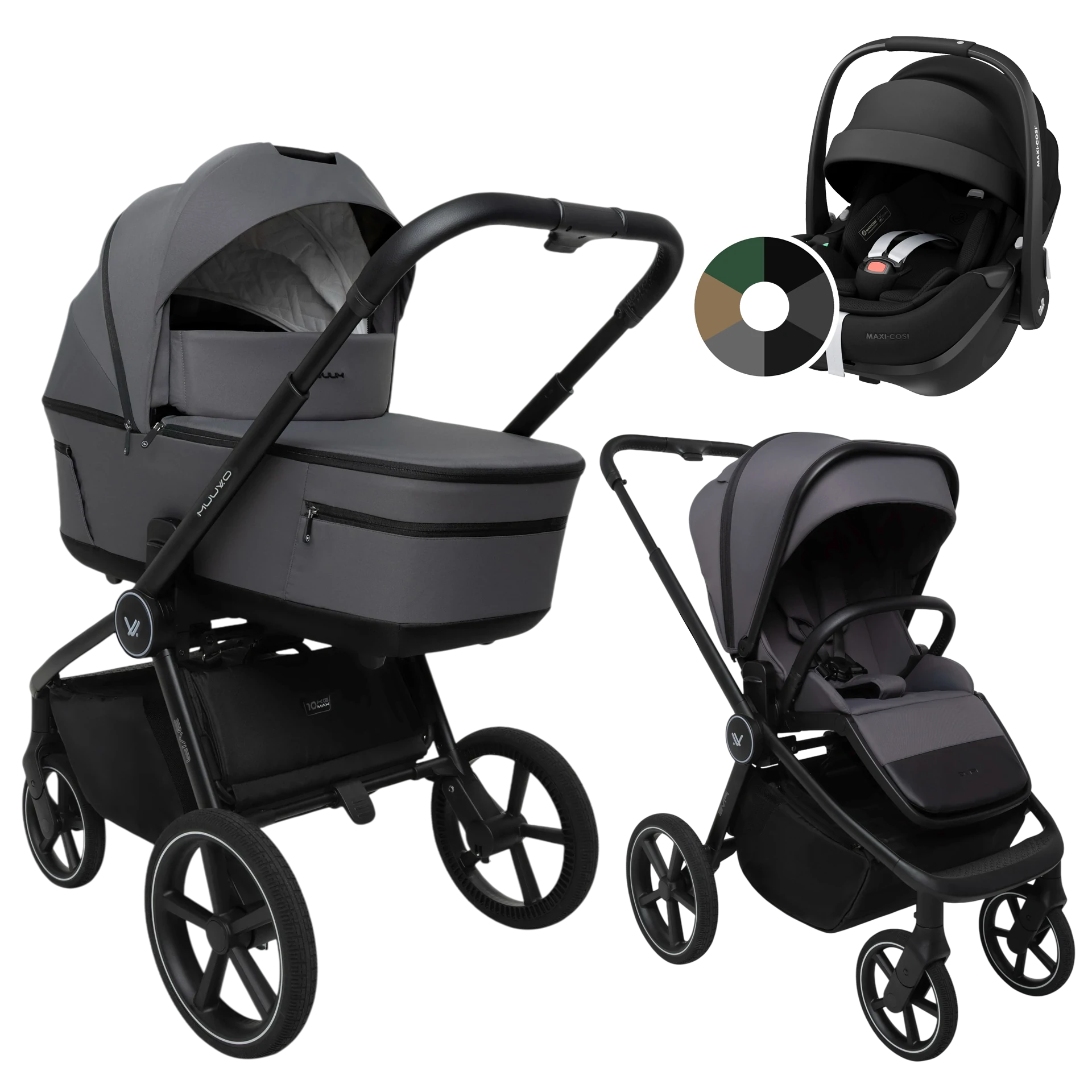 Muuvo Five + Maxi-Cosi Pebble 360 Pro2 +GRATIS - 3w1 | Iron Graphite