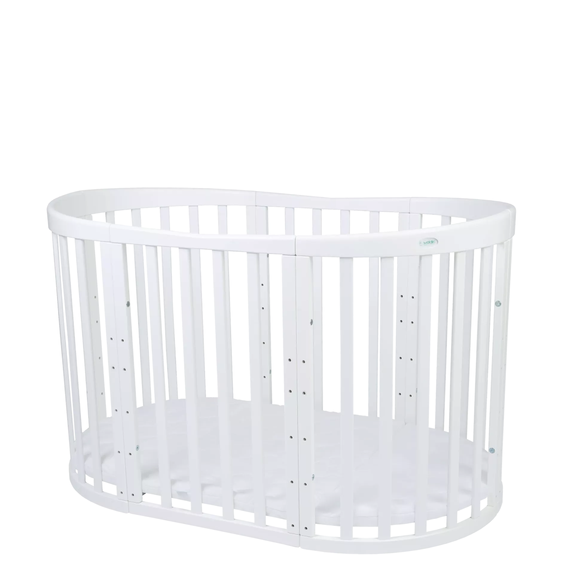 Waldin - owalne łóżeczko 7w1 | White