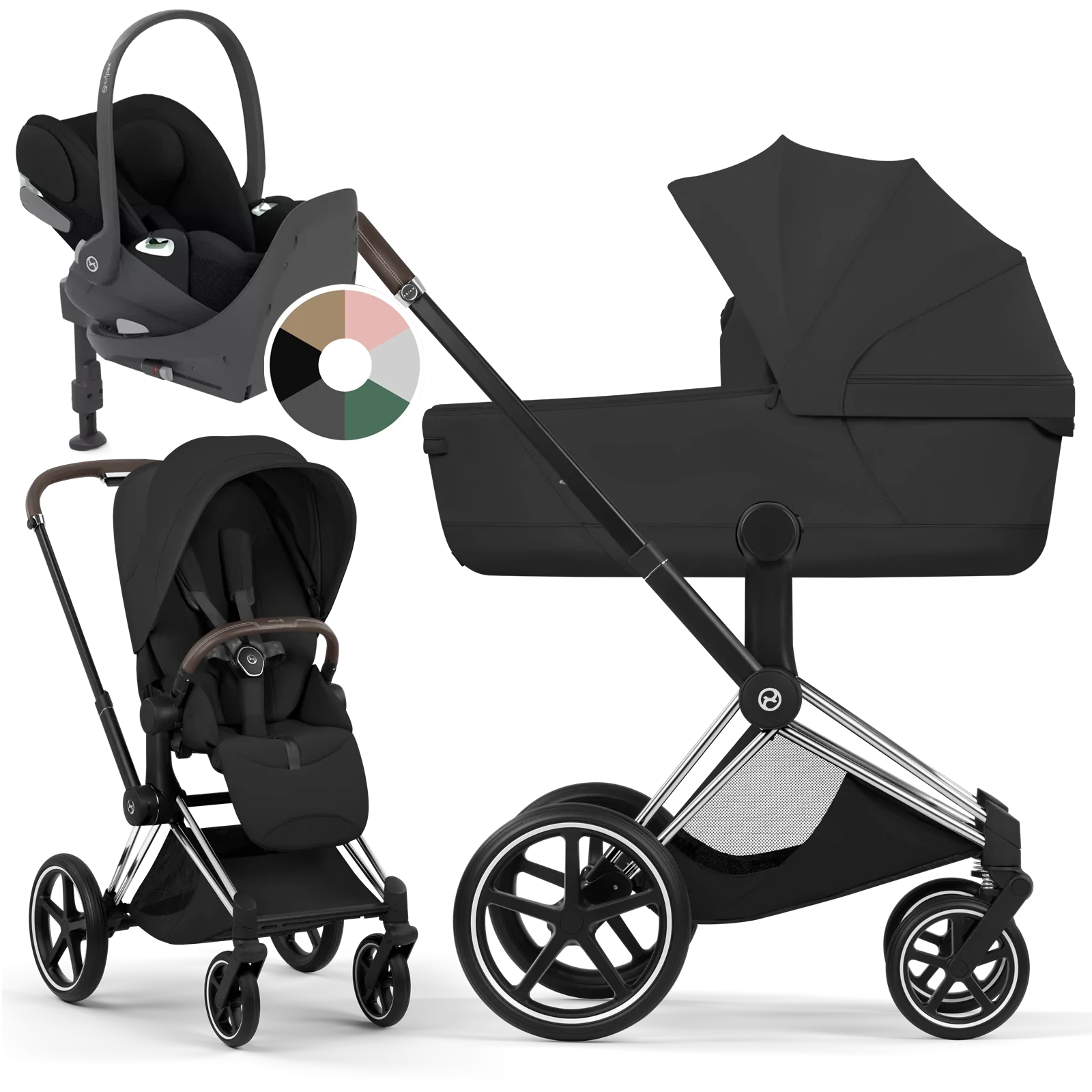 Cybex Priam 5.0 - wózek 4w1 | Sepia Black - Chrome (Style)