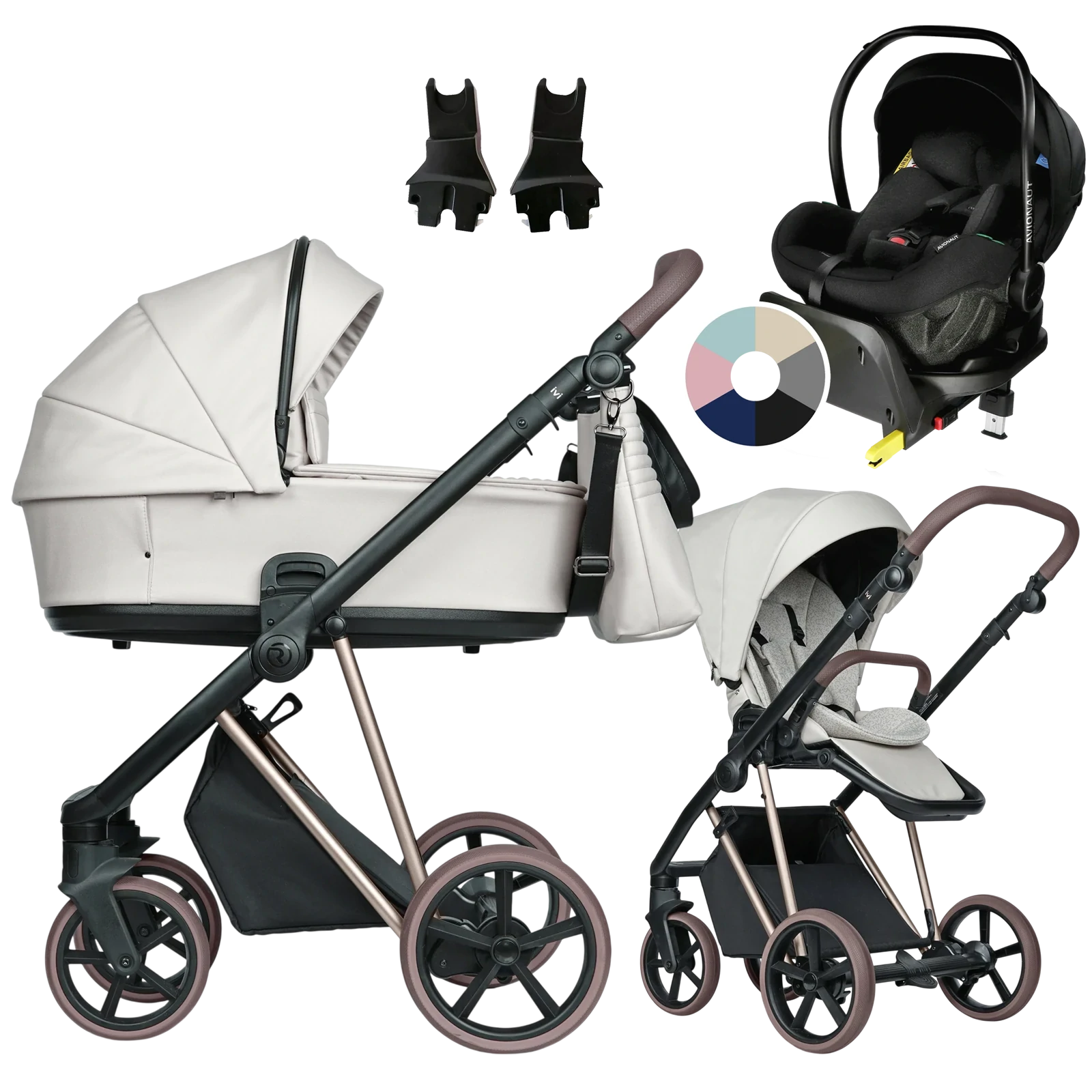 Roan Ivi 2.0 Vintage + Avionaut Pixel Pro 2.0 C + baza IQ Orbit + GRATIS - 4w1 | Butter Cream