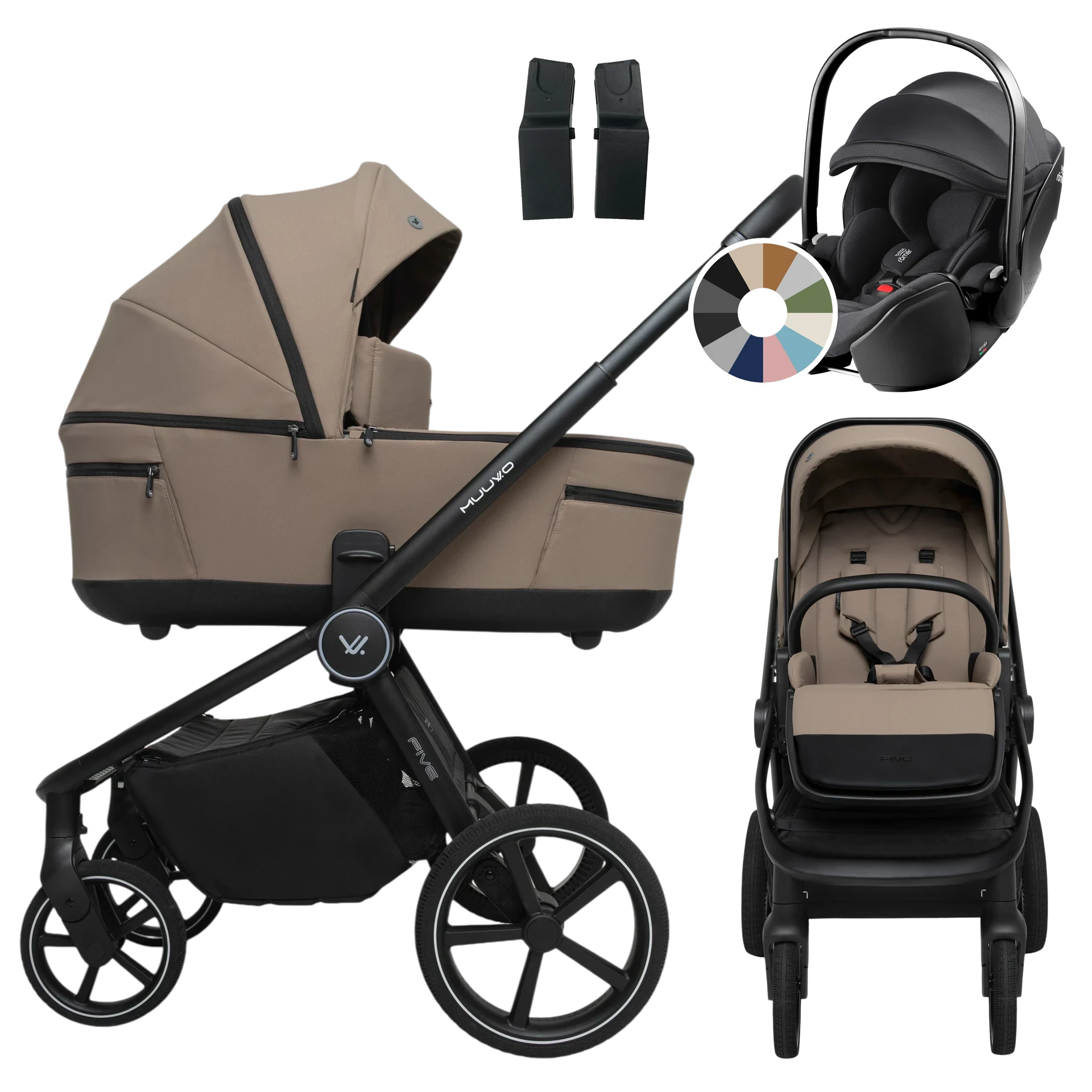 Muuvo Five + Britax Römer Baby-Safe Pro +GRATIS - 3w1 | Mokka
