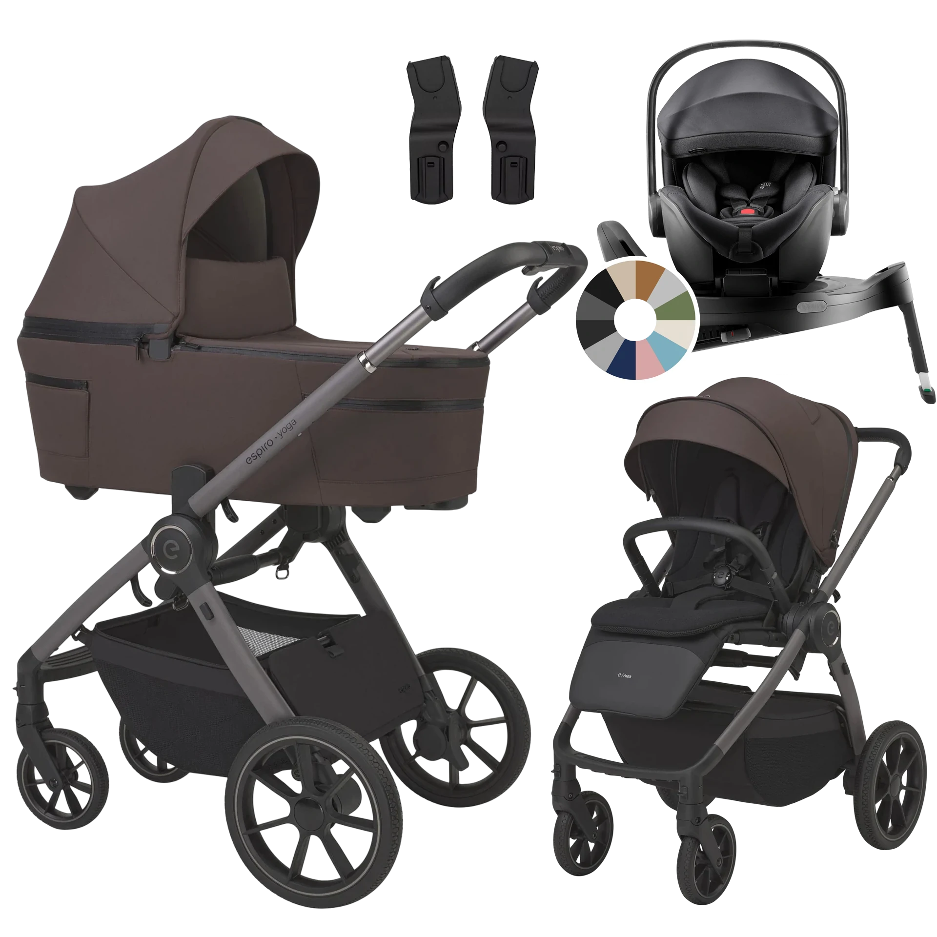 Espiro Yoga 2025 + Britax Römer Baby-Safe Pro + baza Vario 5Z +GRATIS - 4w1 | 208 Essence Of Chocolate