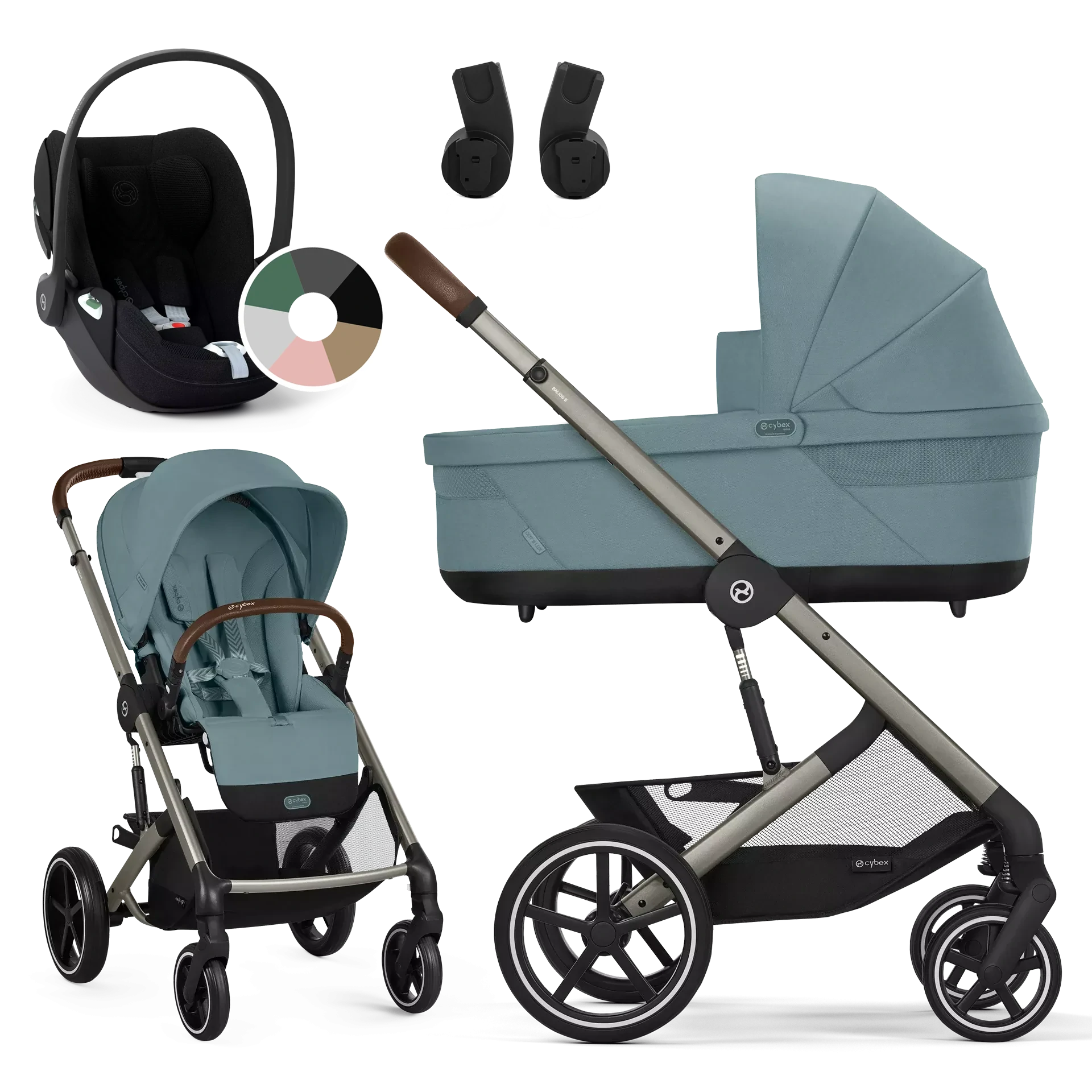 Cybex Balios S Lux + Cybex Cloud T i-Size - wózek 3w1 | Stormy Blue