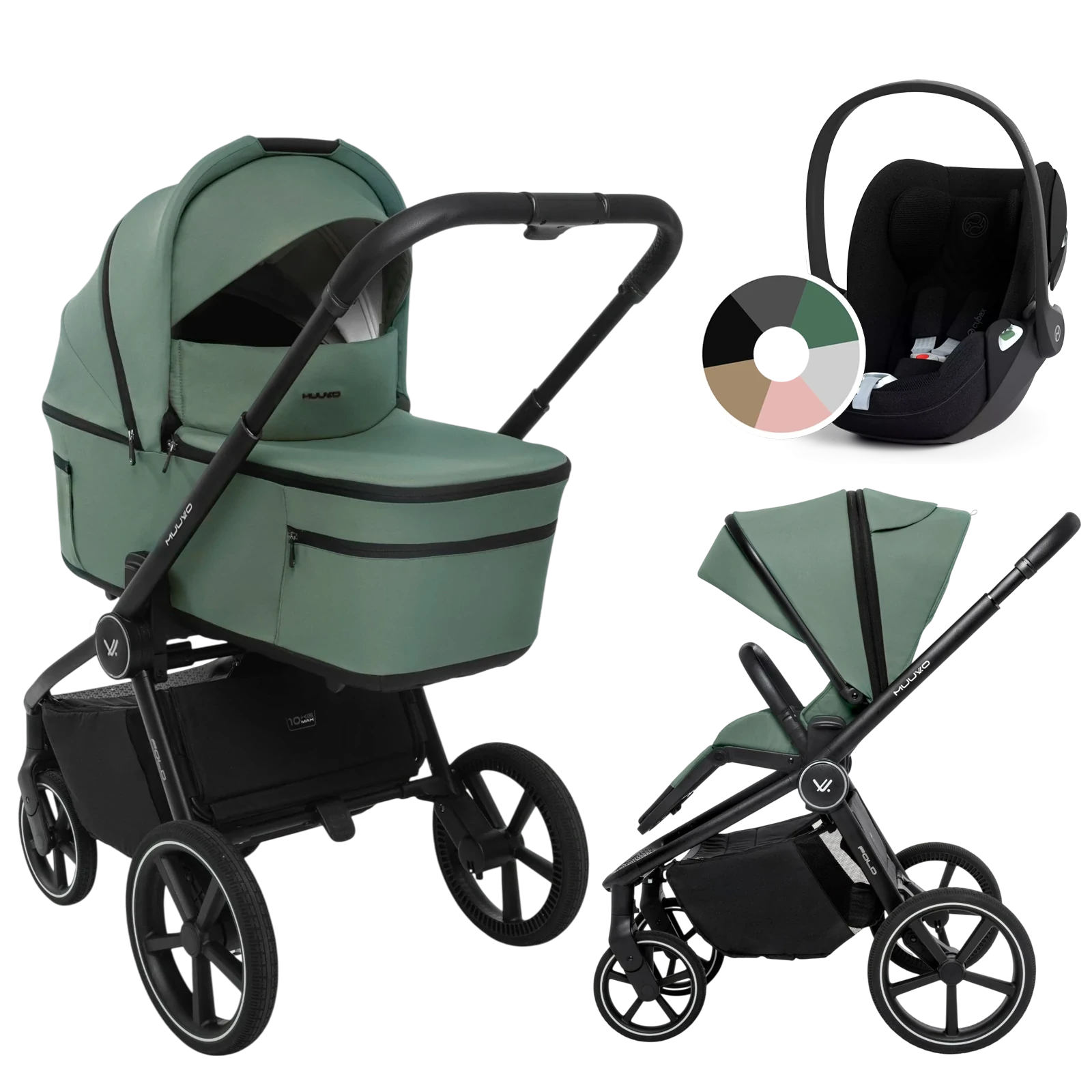 Muuvo Fold + Cybex Cloud T i-Size + GRATIS - 3w1 | Pine Green