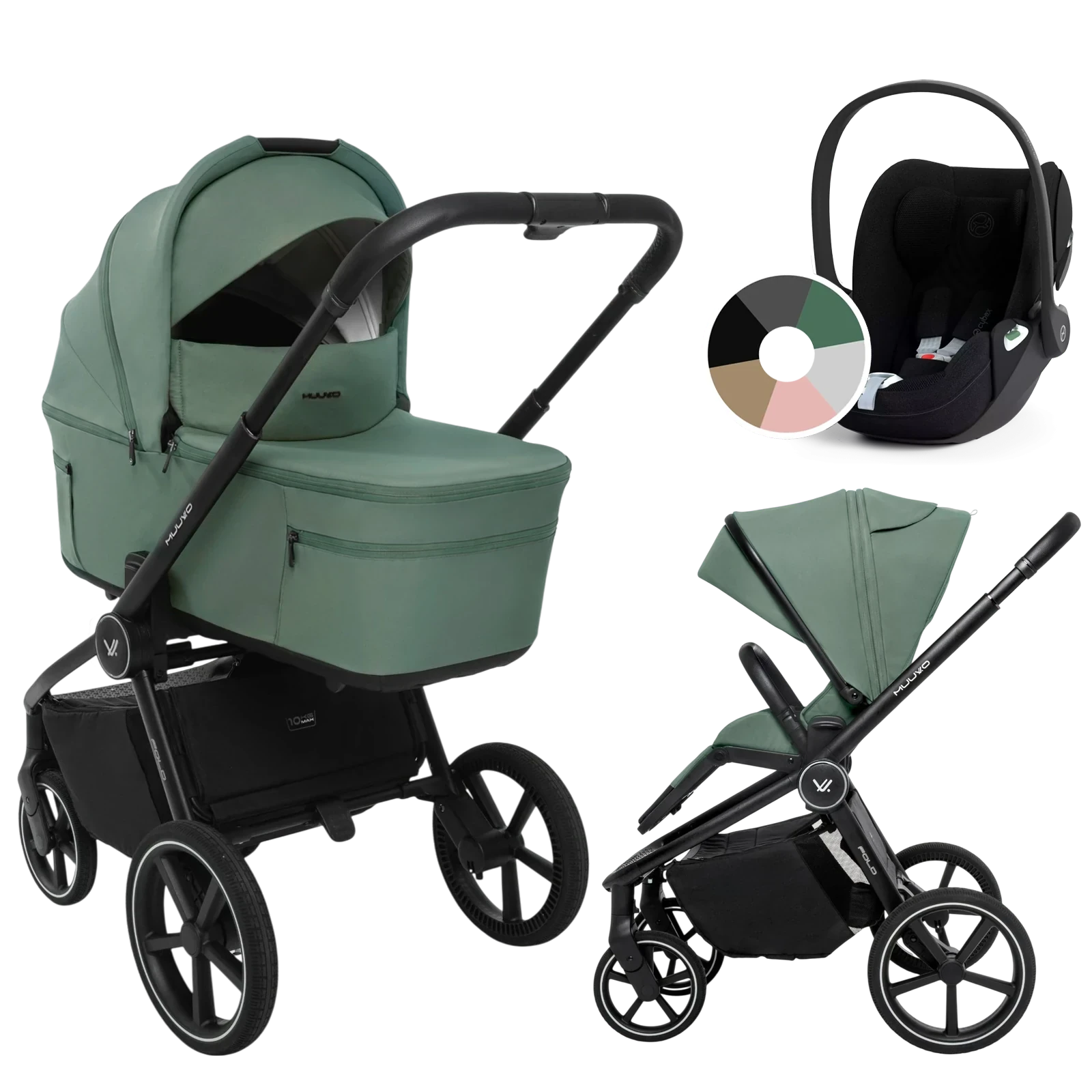 Muuvo Fold + Cybex Cloud T i-Size + GRATIS - 3w1 | Pine Green