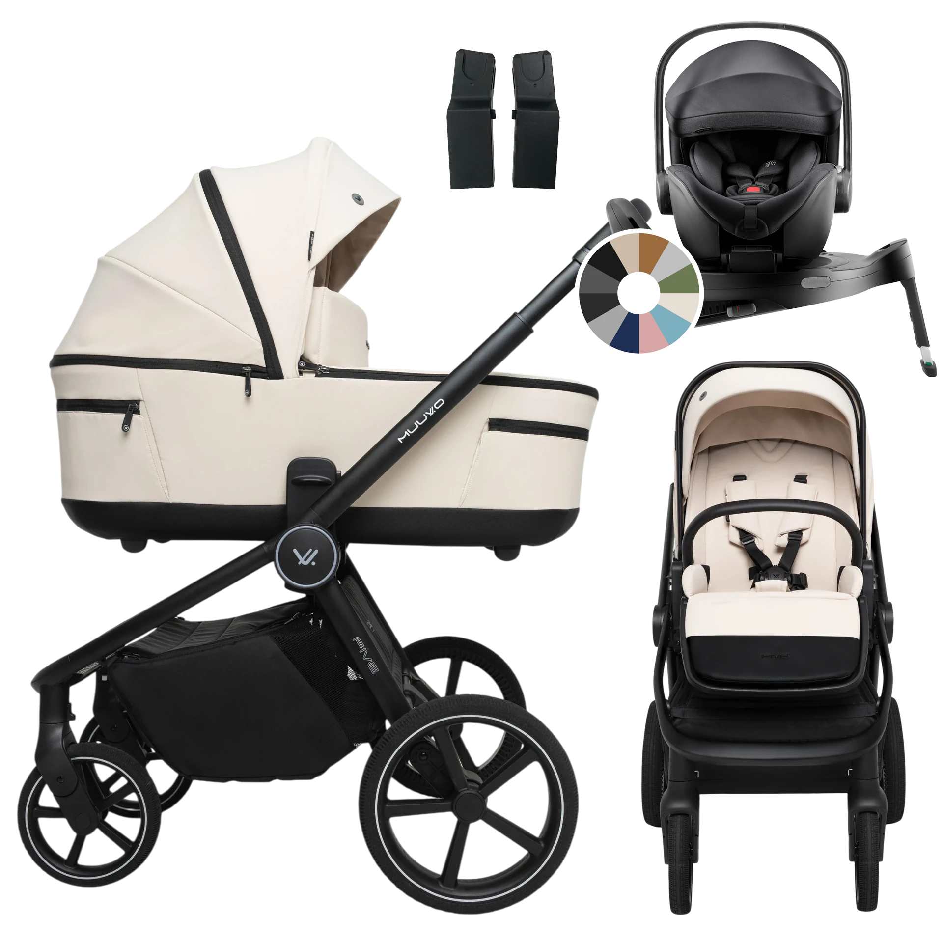 Muuvo Five + Britax Römer Baby-Safe Pro + baza Vario 5Z +GRATIS - 4w1 | Desert Sand