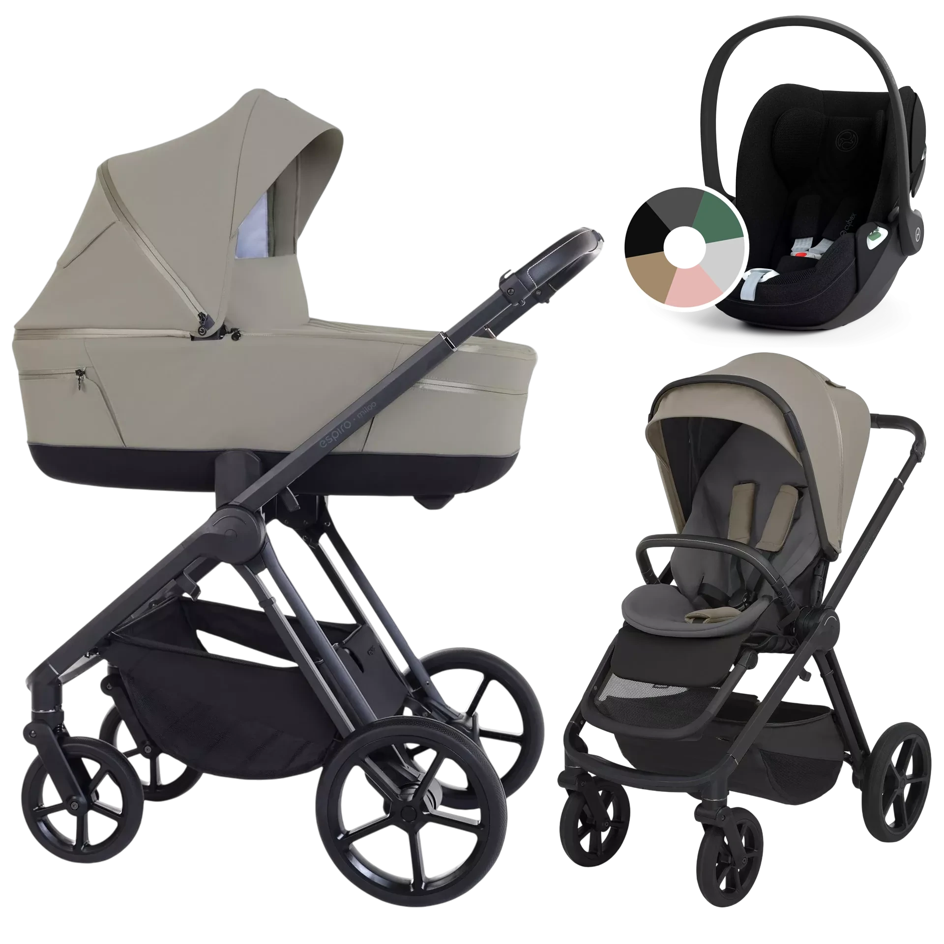 Espiro Miloo + Cybex Cloud T i-Size +GRATIS - wózek 3w1 | 217 Cashmere Gray