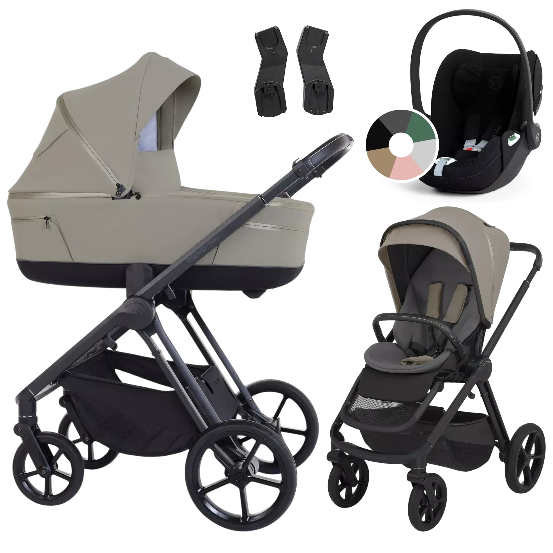 Espiro Miloo + Cybex Cloud T i-Size +GRATIS - wózek 3w1 | 217 Cashmere Gray