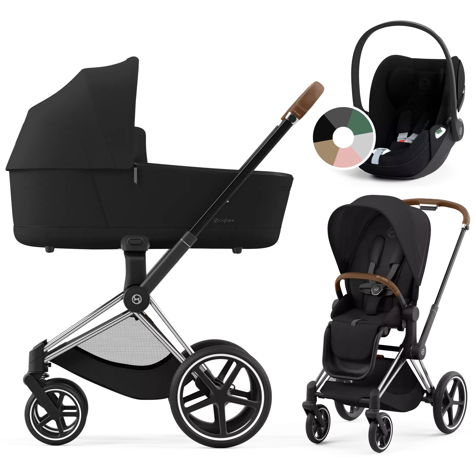 Cybex Priam 4.0 + Cybex Cloud T i-Size - 3w1 | Sepia Black (Chrome Brown Frame)