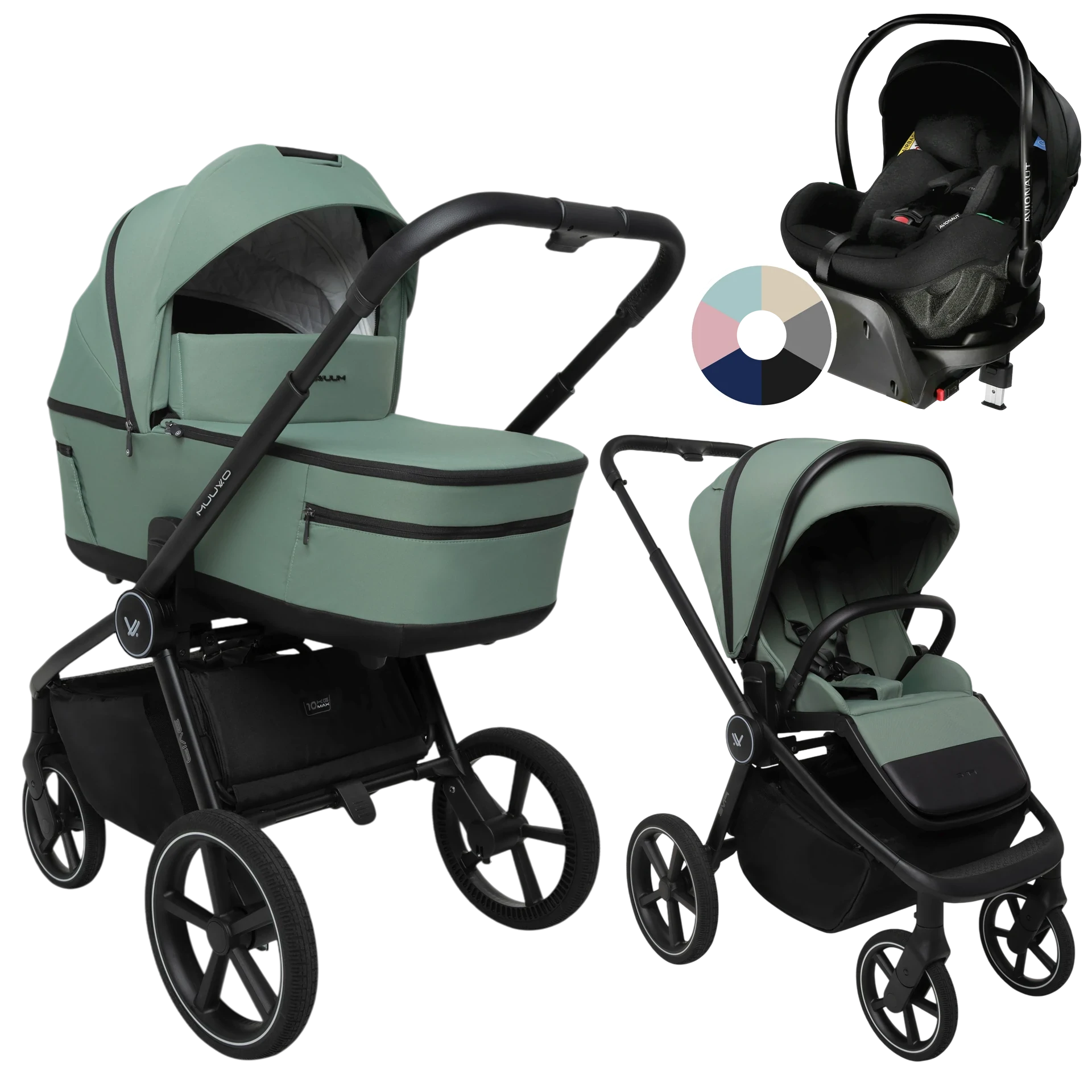 Muuvo Five + Avionaut Pixel Pro 2.0 C + baza IQ Orbit +GRATIS - 4w1 | Pine Green