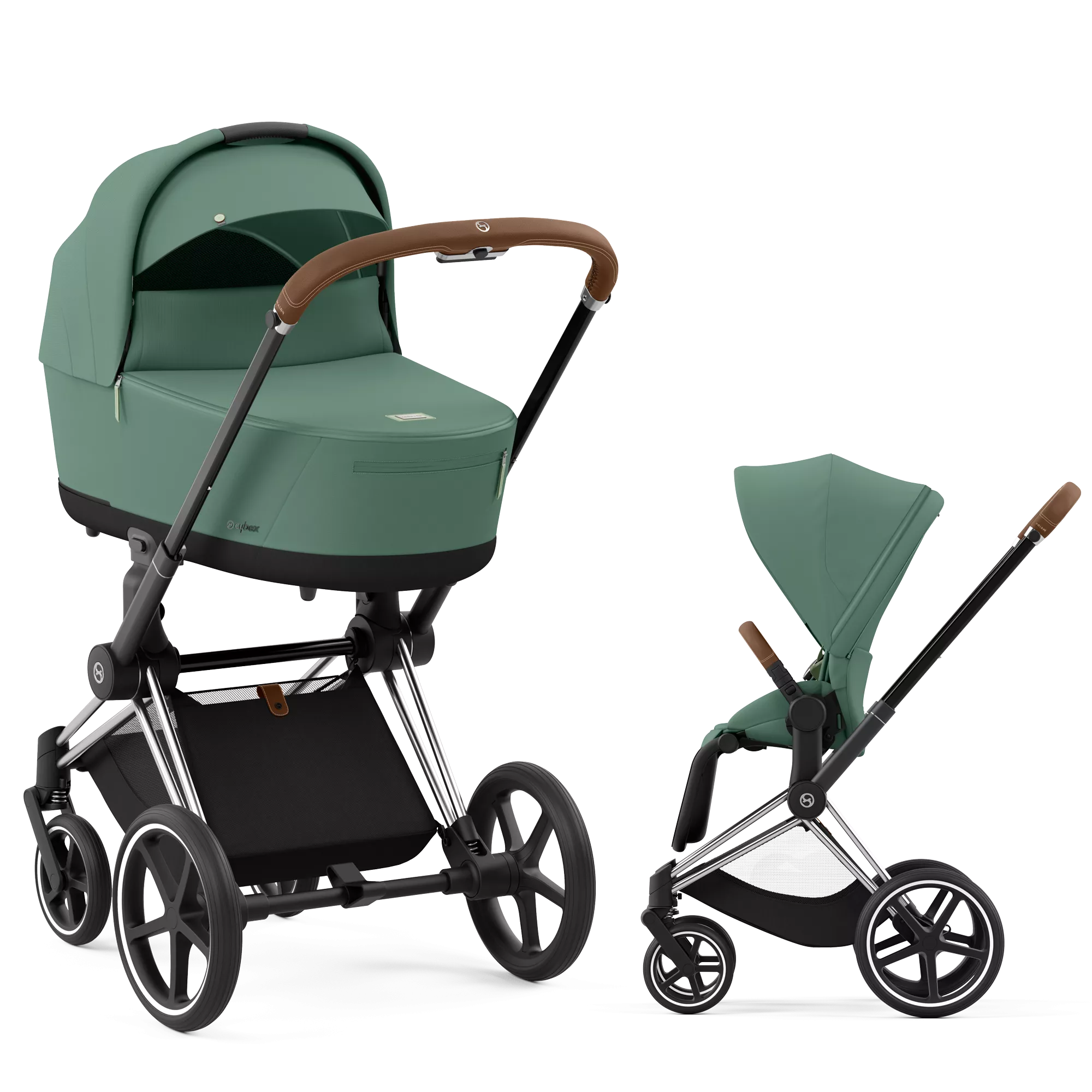 Cybex Priam 4.0 - 2w1 | Leaf Green (Chrome Brown Frame)