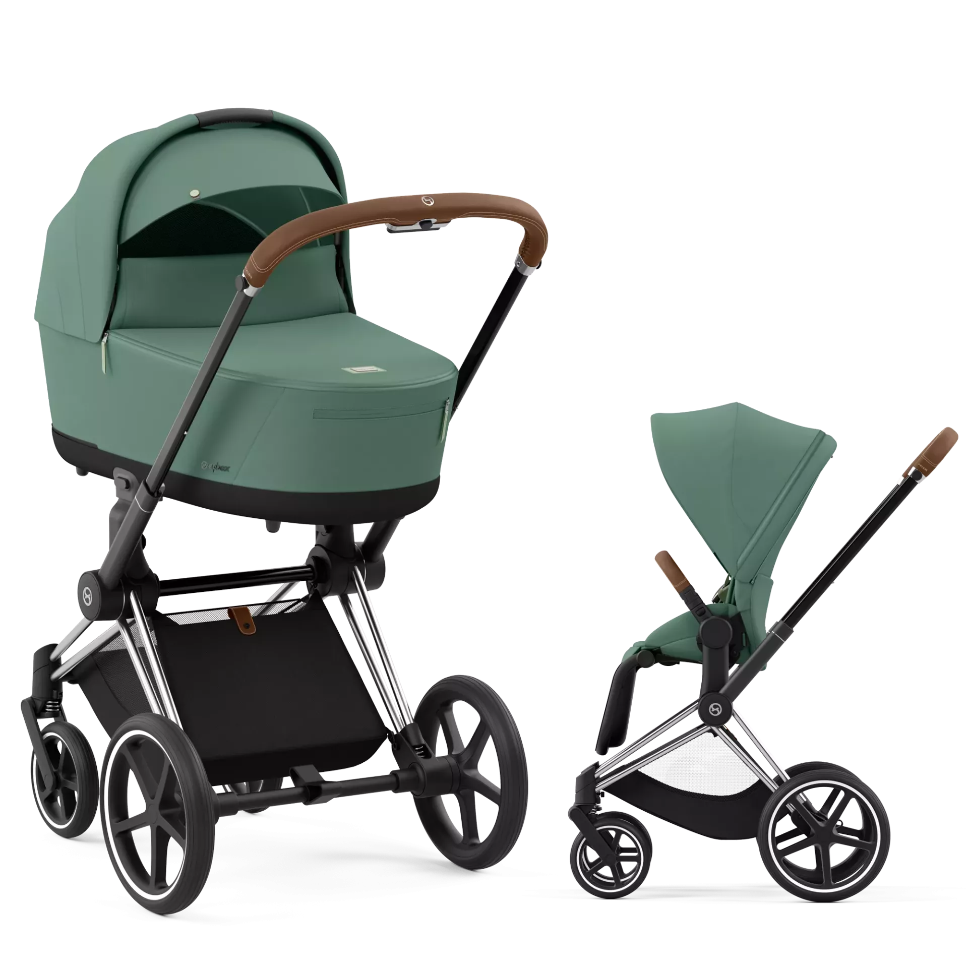 Cybex Priam 4.0 - 2w1 | Leaf Green (Chrome Brown Frame)