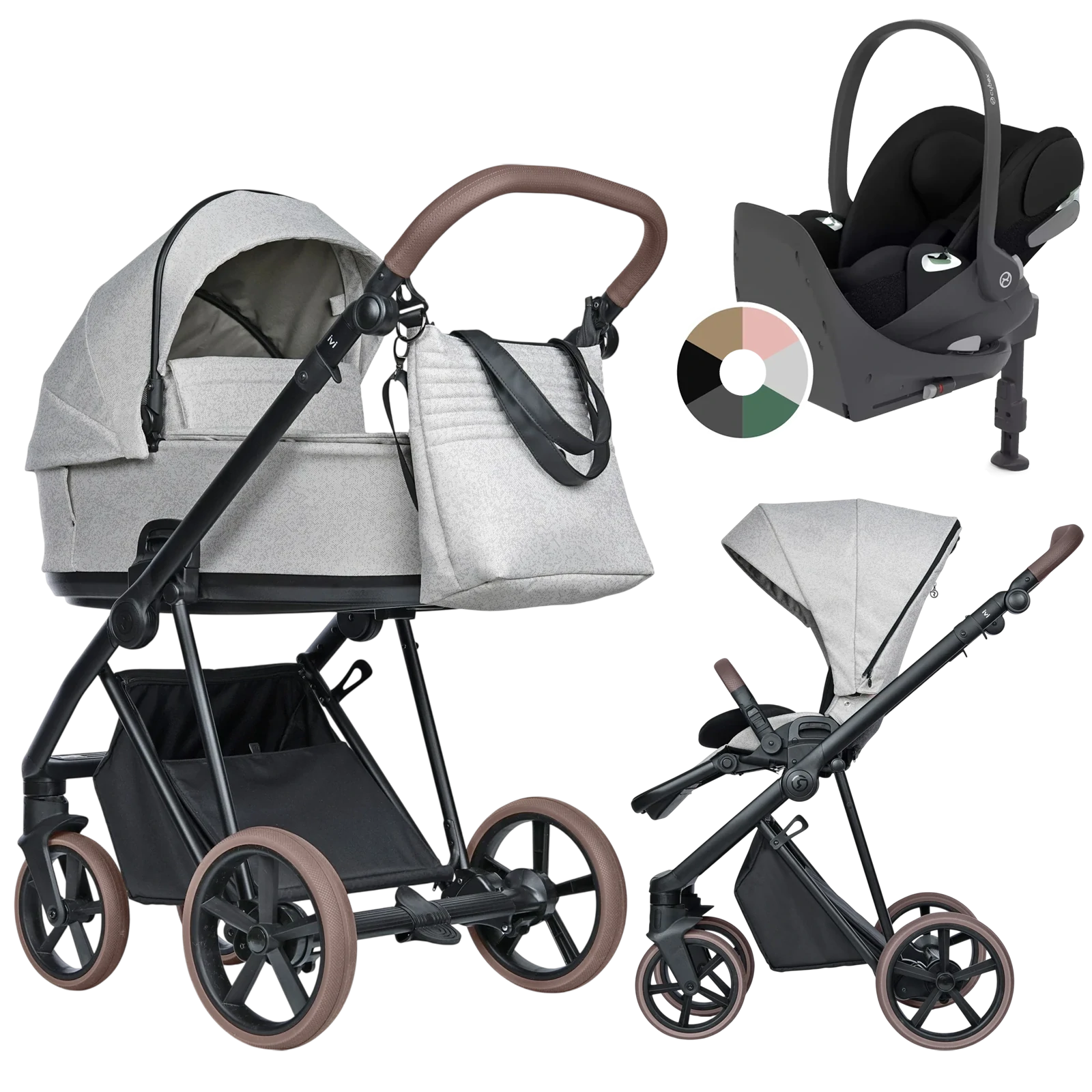 Roan Ivi 2.0 Vintage + Cybex Cloud T + baza T + GRATIS - 4w1 | Pixel Light