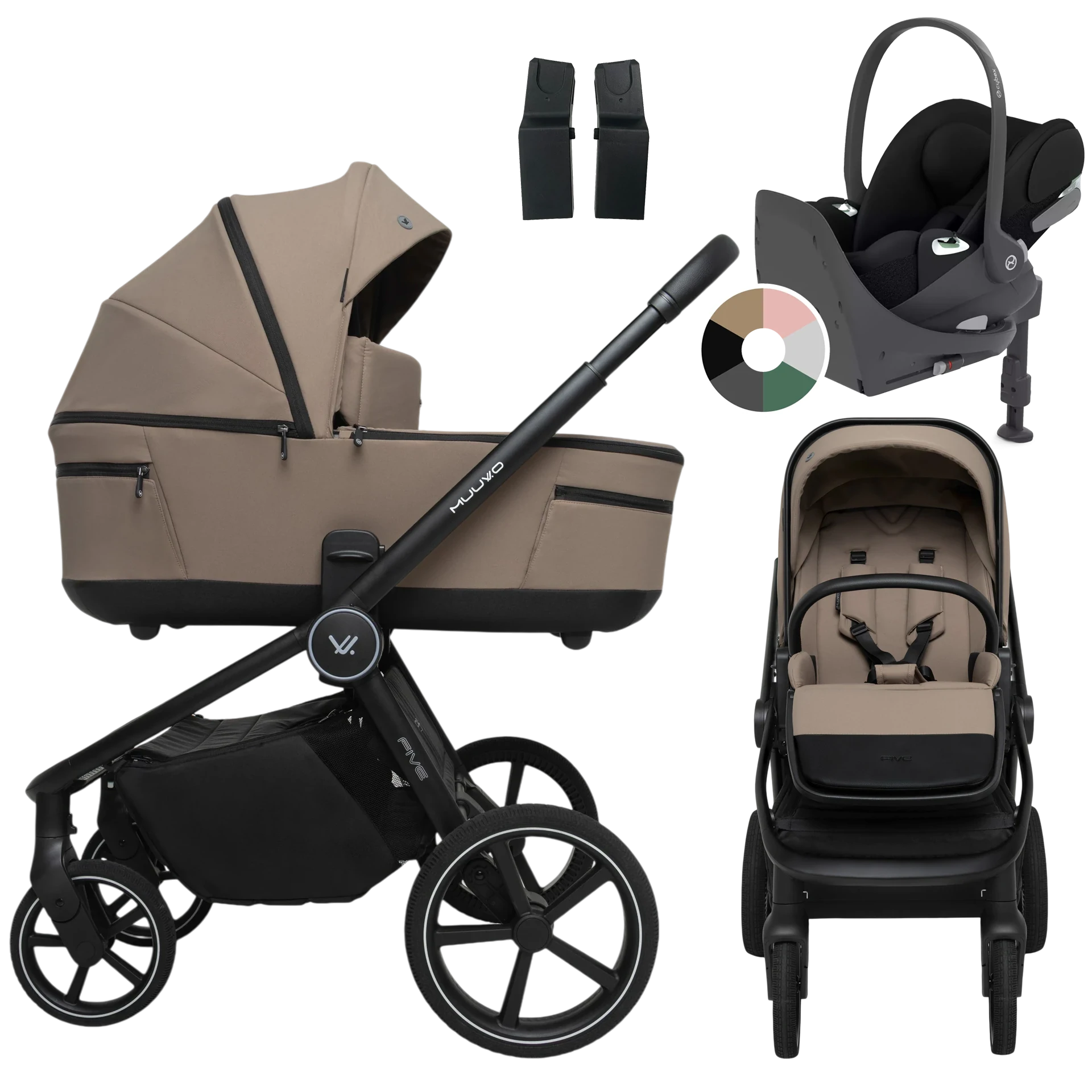 Muuvo Five + Cybex Cloud T + baza T +GRATIS - 4w1 | Mokka