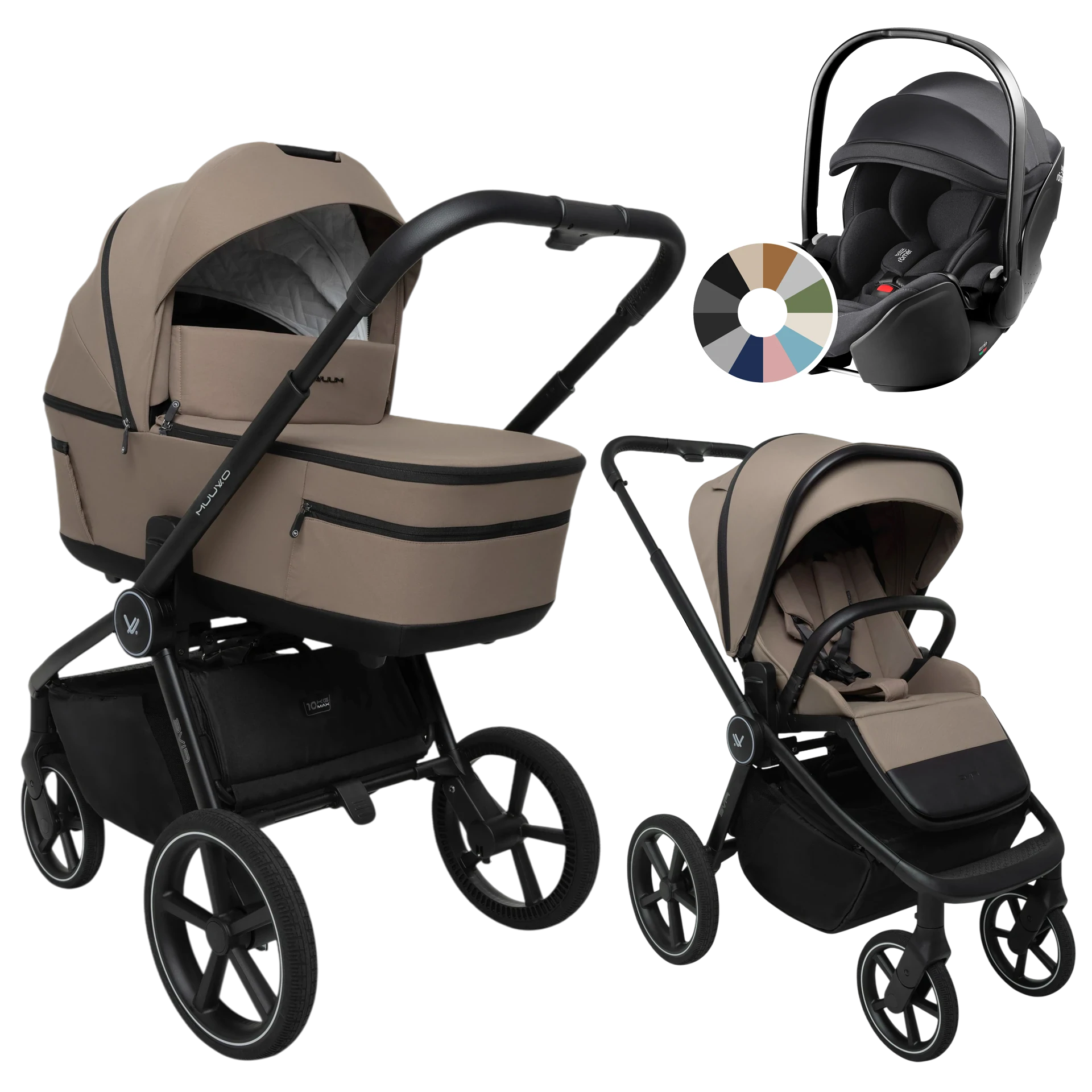 Muuvo Five + Britax Römer Baby-Safe Pro +GRATIS - 3w1 | Mokka