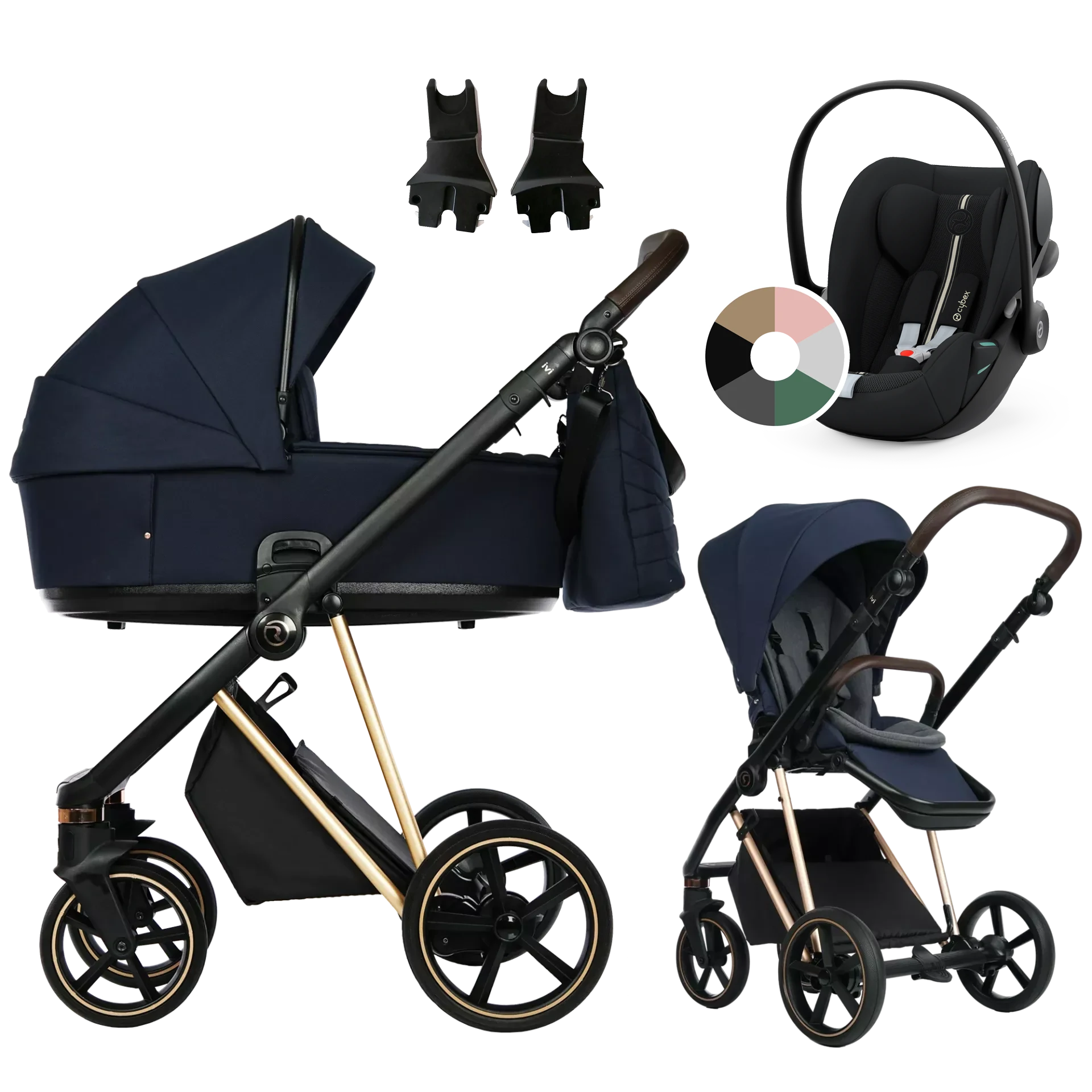 Roan Ivi 2.0 + Cybex Cloud G i-Size +GRATIS - 3w1 | Mystic Blue Rosegold