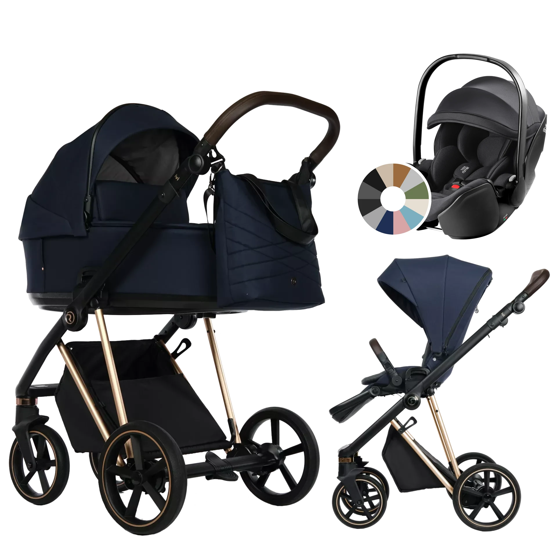 Roan Ivi 2.0 + Britax Römer Baby-Safe Pro +GRATIS - 3w1 | Mystic Blue Rosegold