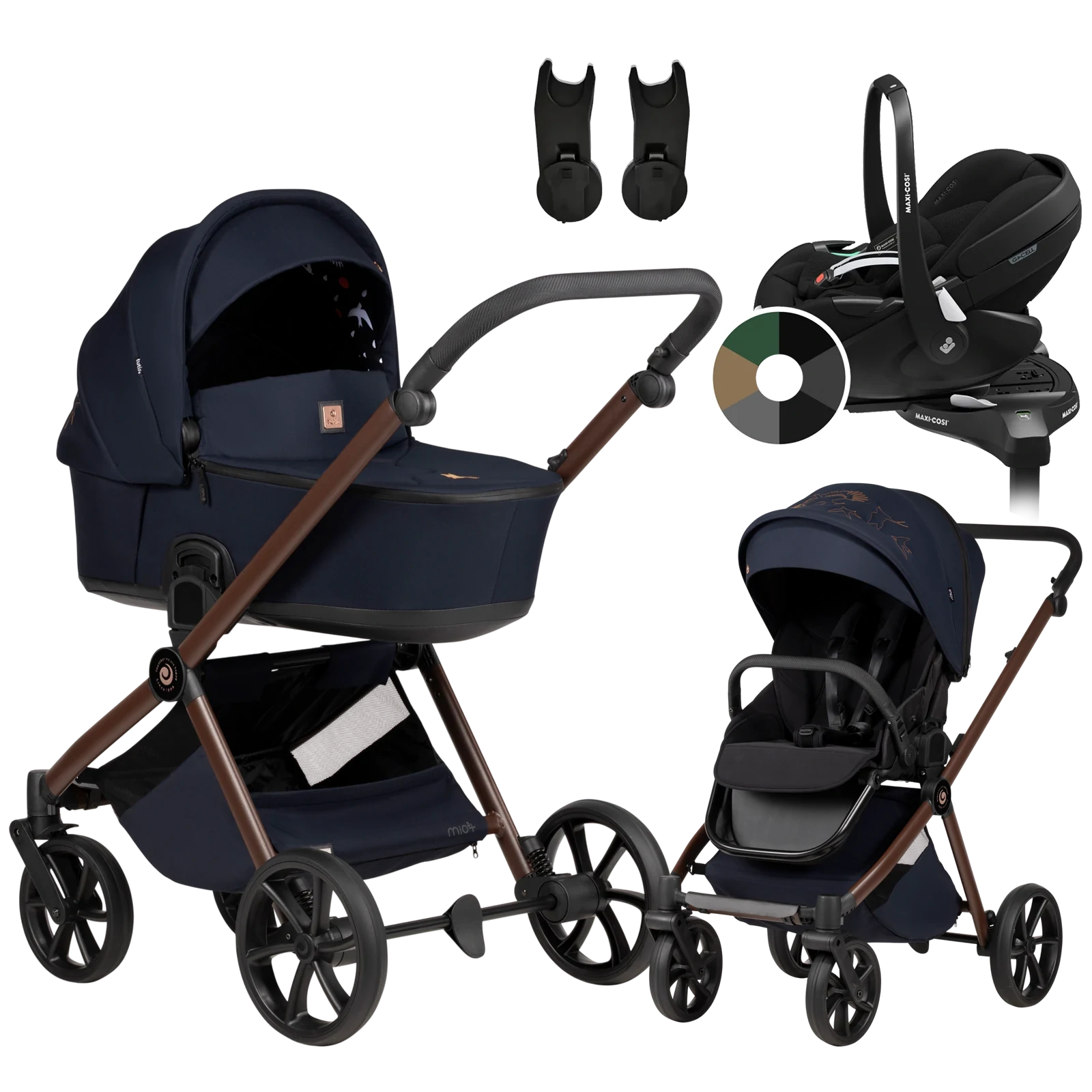 Tutis Mio 3 Plus + Maxi-Cosi Pebble 360 Pro2 + baza + GRATIS - 4w1 | 015 Midnight Swallow