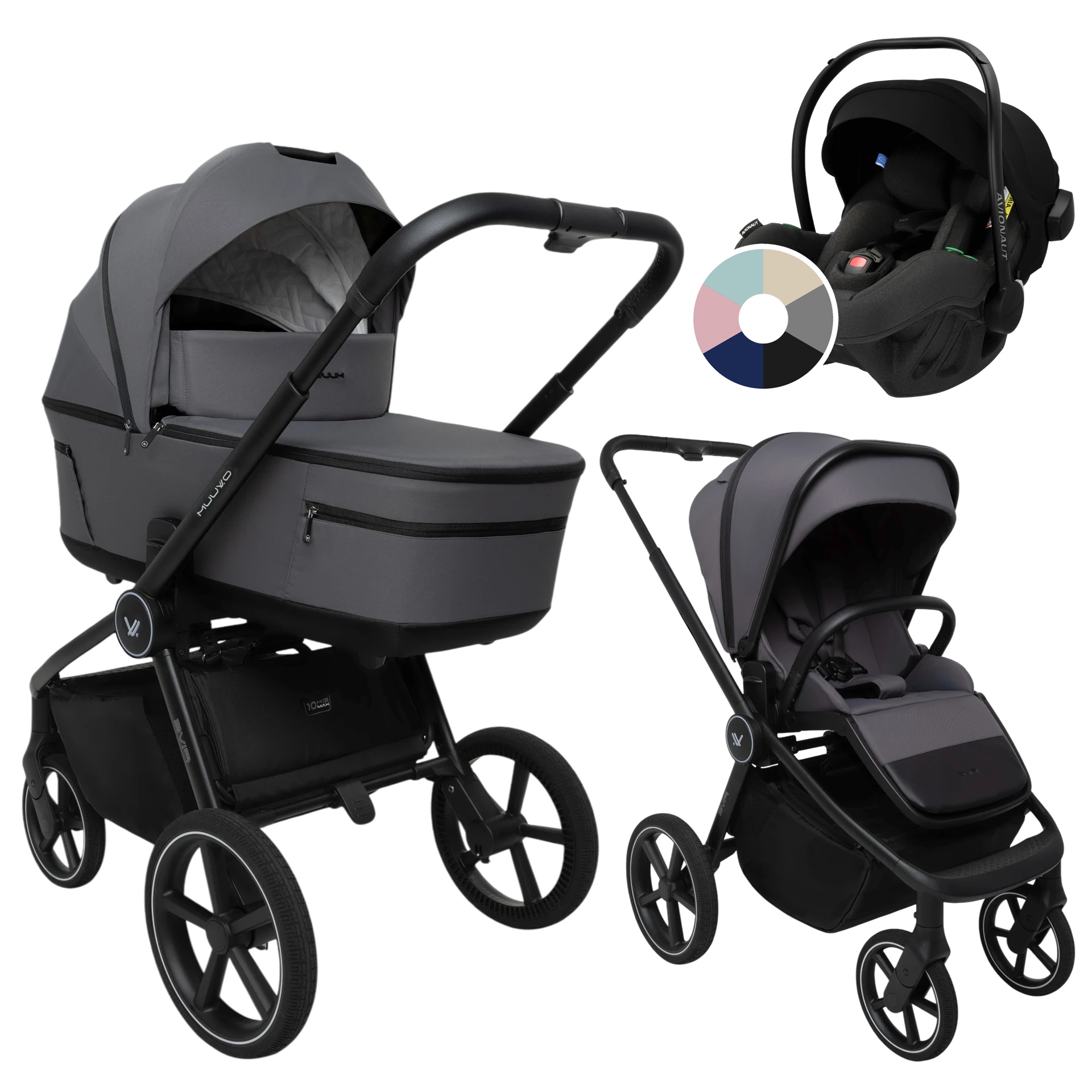 Muuvo Five + Avionaut Pixel Pro 2.0 C +GRATIS - 3w1 | Iron Graphite