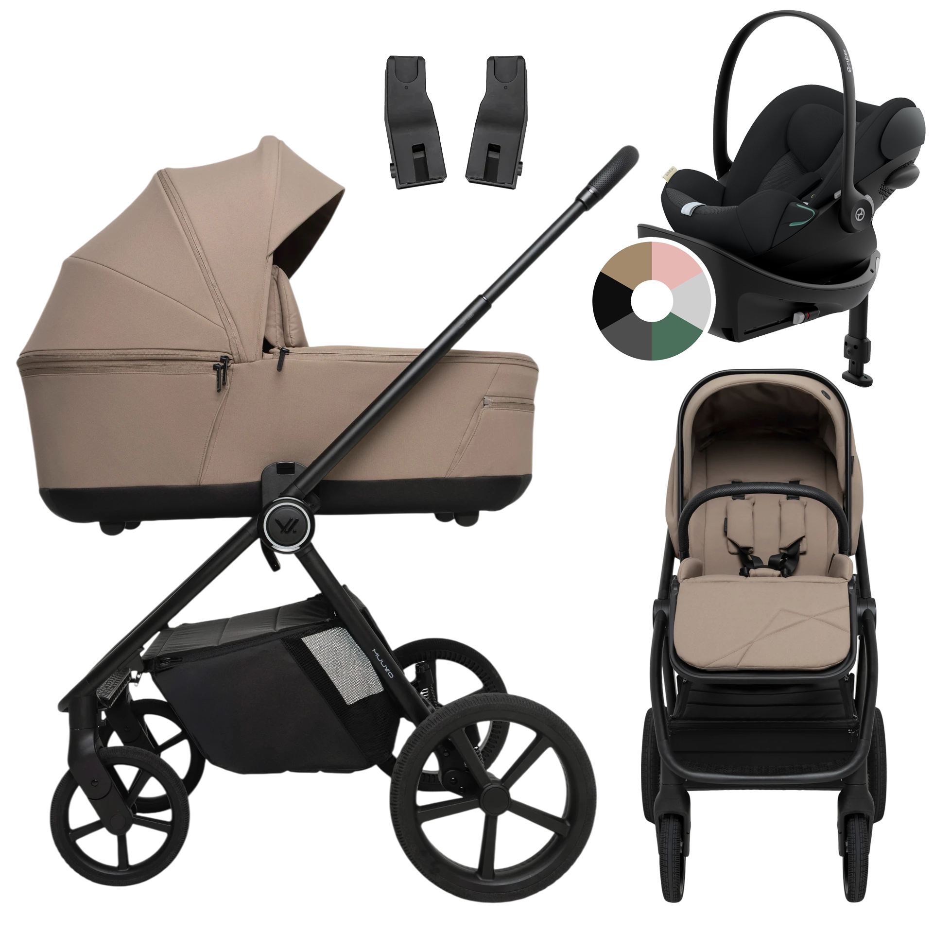Muuvo One + Cybex Cloud G + baza G +GRATIS - 4w1 | Praline