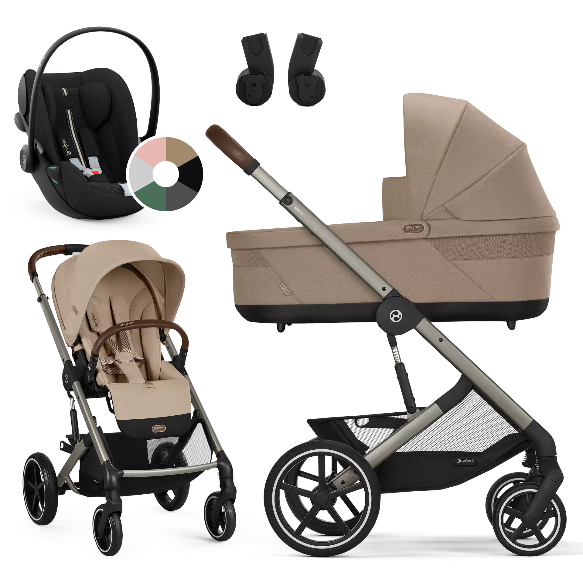 Cybex Balios S Lux + Cybex Cloud G i-Size - wózek 3w1 | Almond Beige