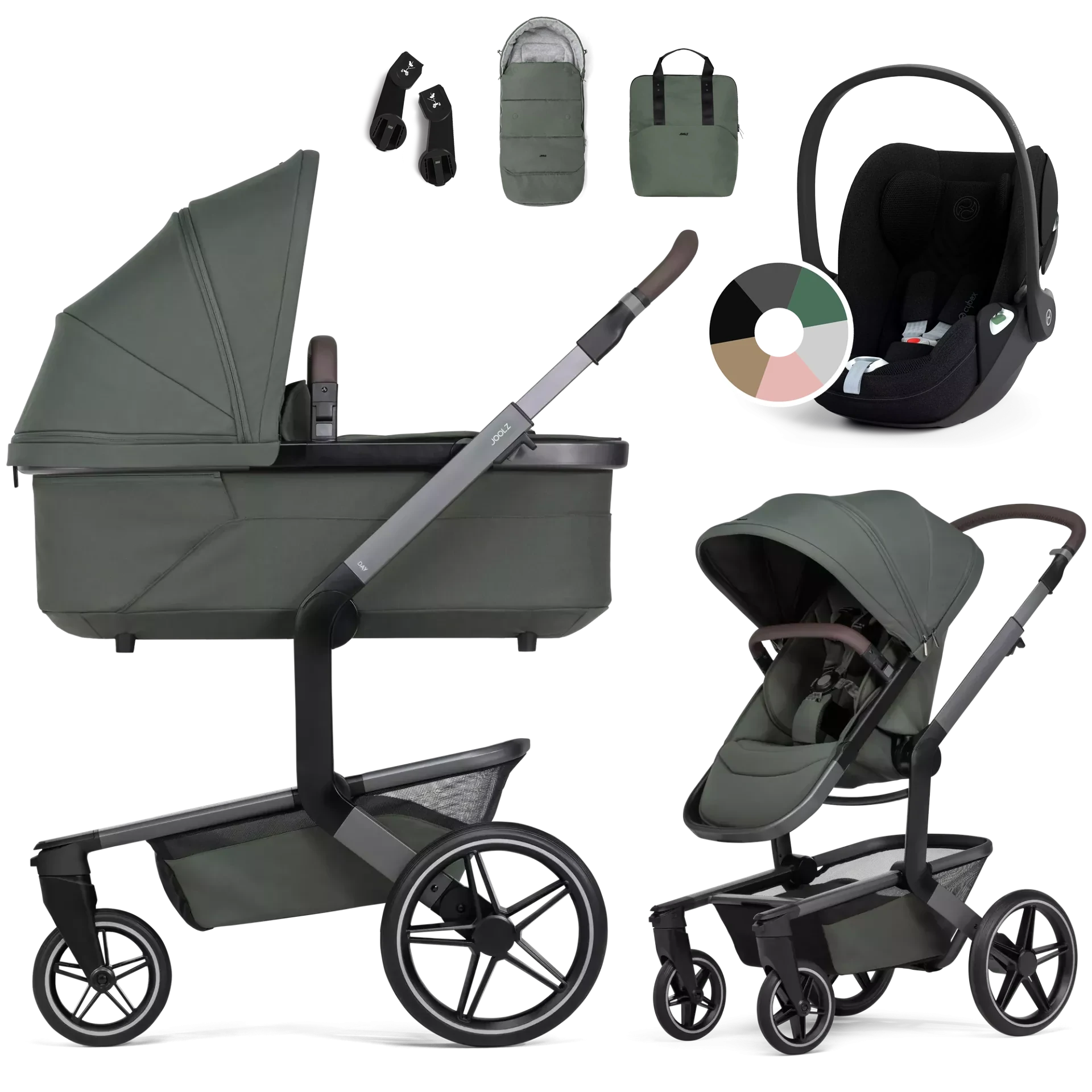 Joolz Day5 + Cybex Cloud T i-Size +GRATISY - 3w1 | Forest Green