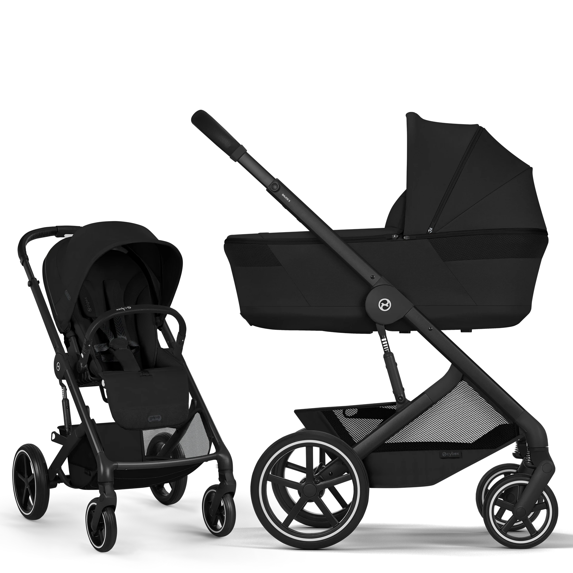 Cybex Balios S Lux Fold - 2w1 ze składaną gondolą | Moon Black
