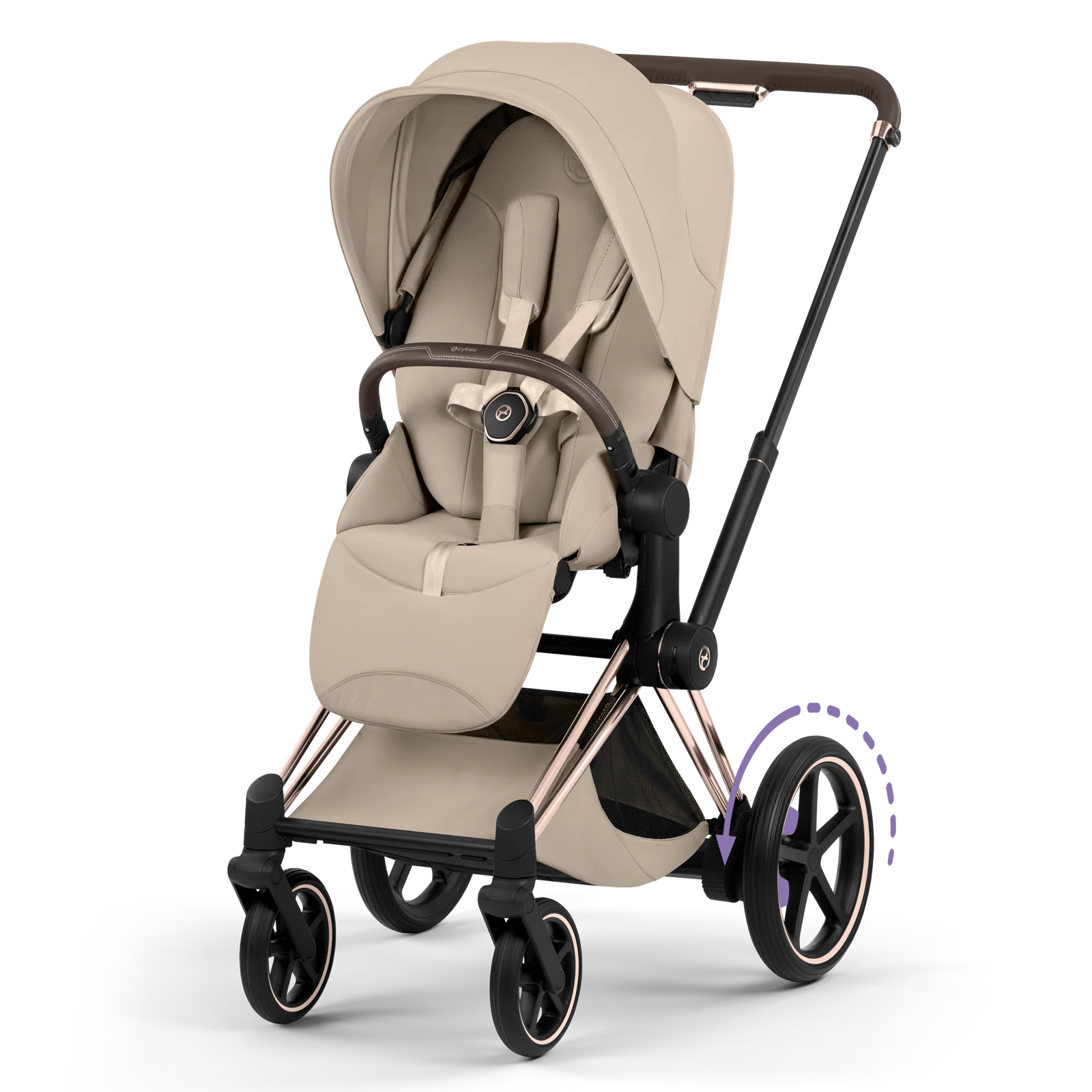 Cybex e-Priam 5.0 - wózek 2w1 | Cozy Beige - Rosegold (Style)