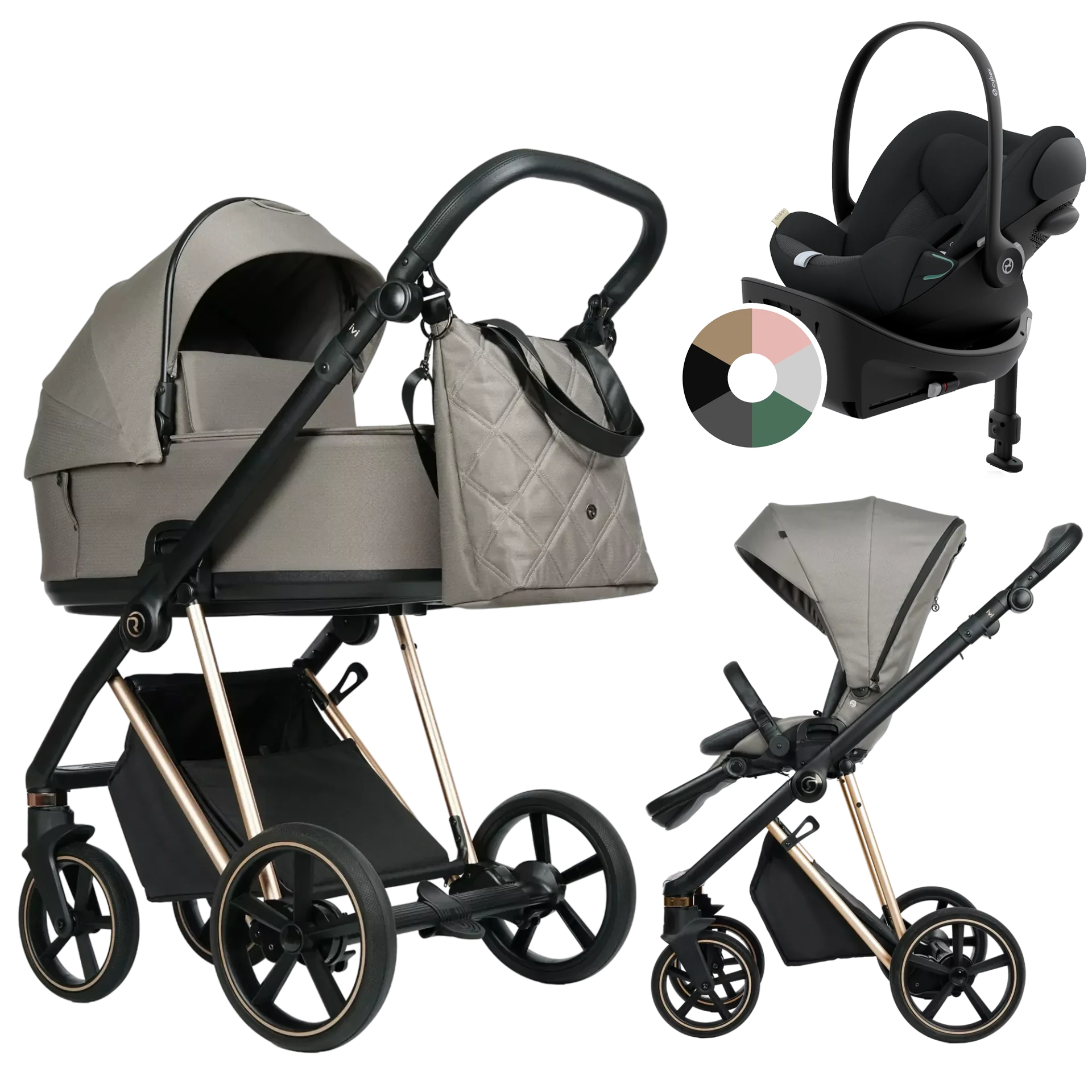 Roan Ivi 2.0 + Cybex Cloud G + baza G +GRATIS - 4w1 | Mocca