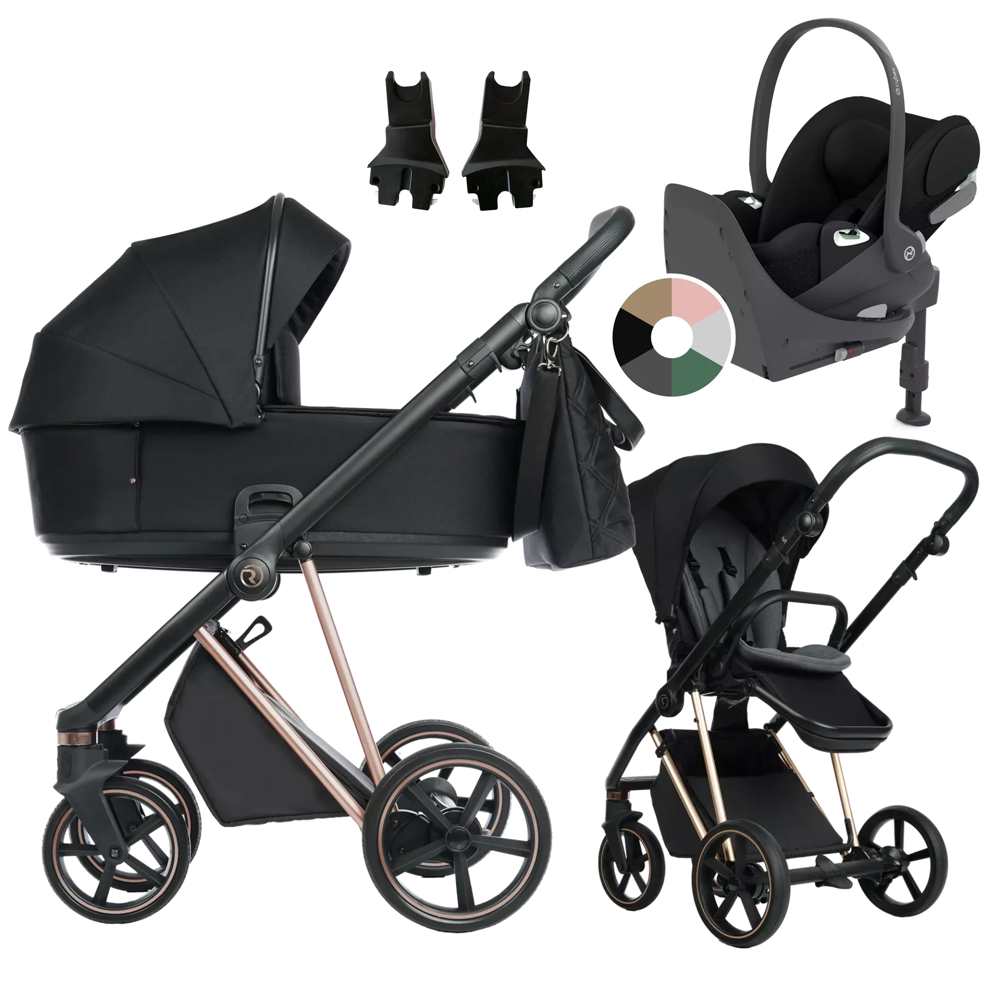 Roan Ivi 2.0 + Cybex Cloud T + baza T +GRATIS - 4w1 | Raven Rosegold