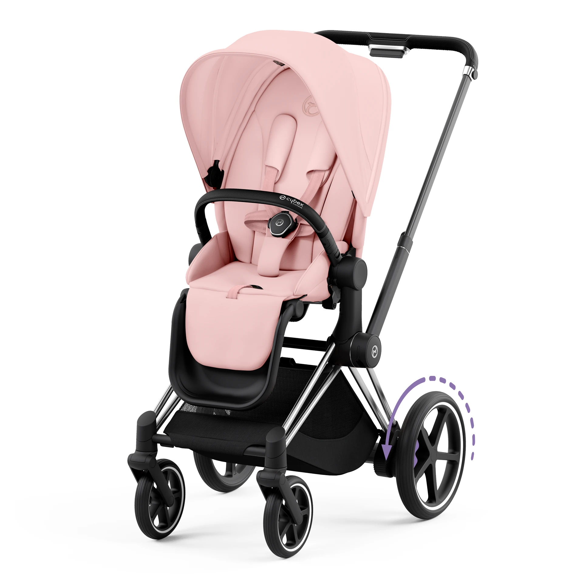 Cybex e-Priam 4.0 - 2w1 | Peach Pink (Chrome Black Frame) Cybex e-Priam 4.0 - 2w1 | Peach Pink (Chrome Black Frame)