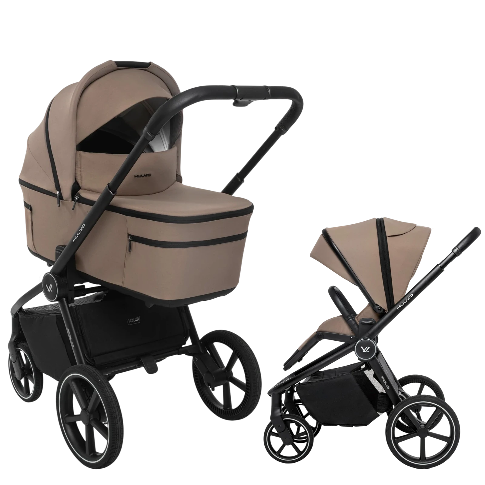 Muuvo Fold + GRATIS - wózek 2w1 | Mokka